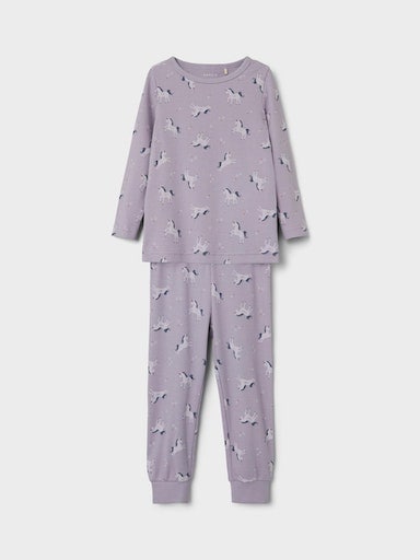 Name It Schlafanzug »NMFNIGHTSET LAVENDER UNICORN RIB NOOS«, (Set, 2 tlg.)