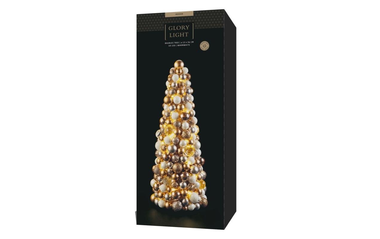 STT Dekofigur »Baubles Tree Kunststoff, Weiss, Gold, 30, 60 LED«