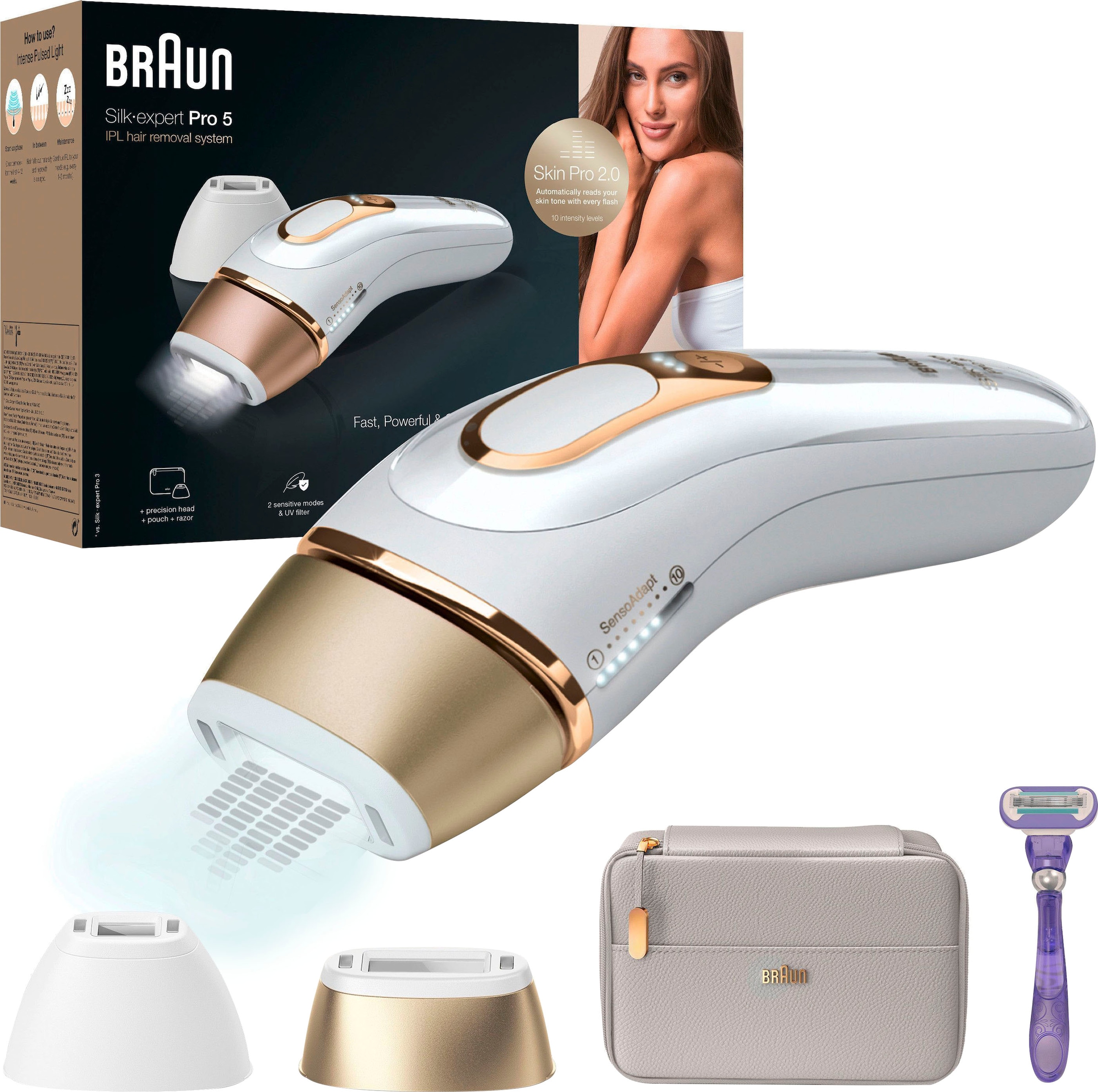 ♕ Braun IPL-Haarentferner »Silk-Expert Pro IPL«, versandkostenfrei Lichtimpulse, Pro auf Skin 400.000 Sensor 5 2.0 PL5157