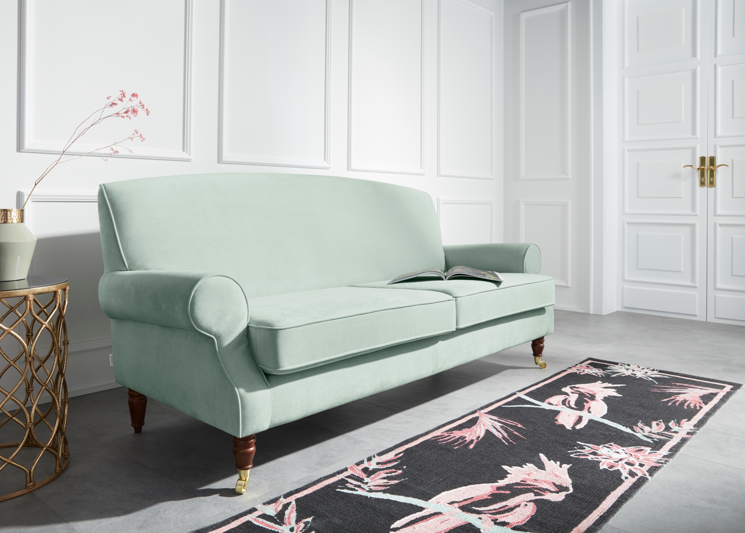 Image of Home affaire 3-Sitzer "Rennes" in Samtoptik oder Baumwoll-Mix