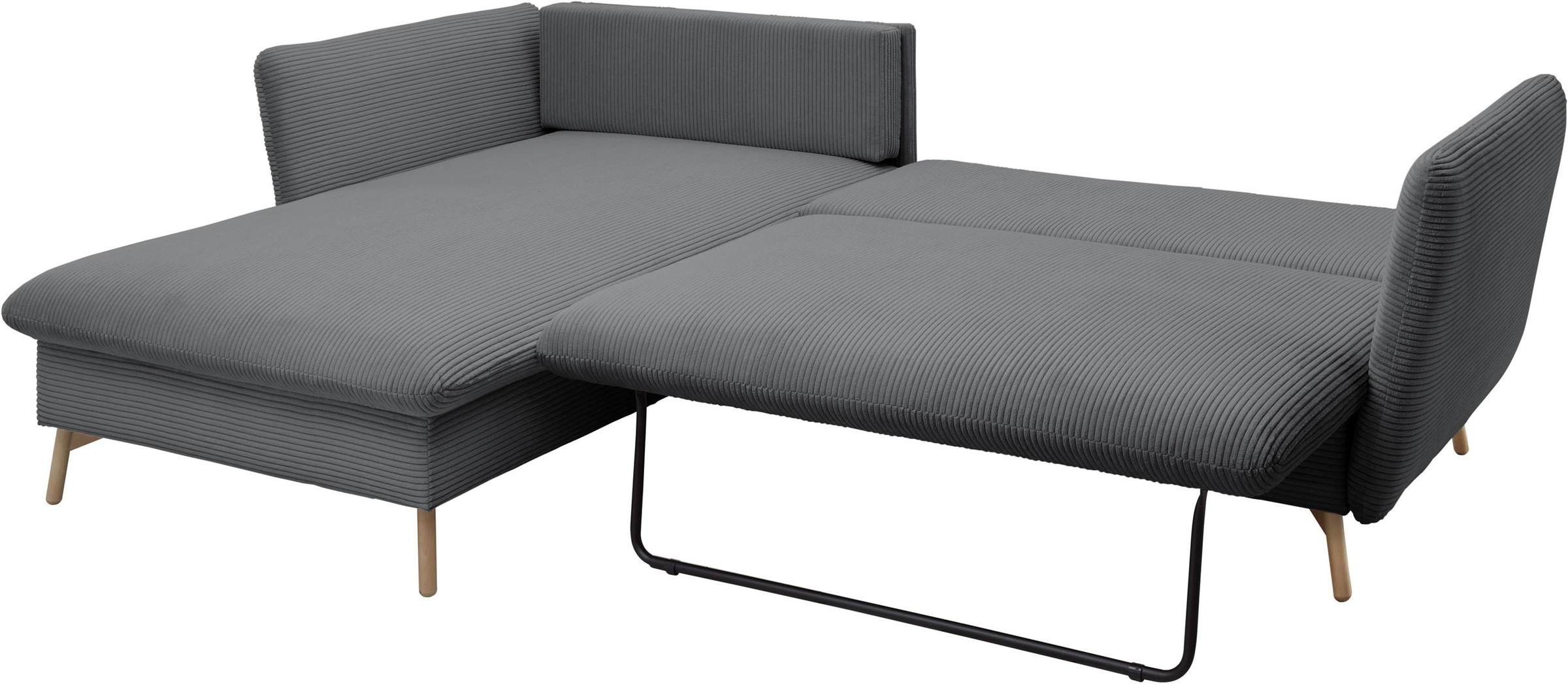 andas Ecksofa »MERLE, 258 cm, L-Form, traumhafter Cord,«, mit Bettfunktion und Bettkasten, Liegefläche 224 x 139