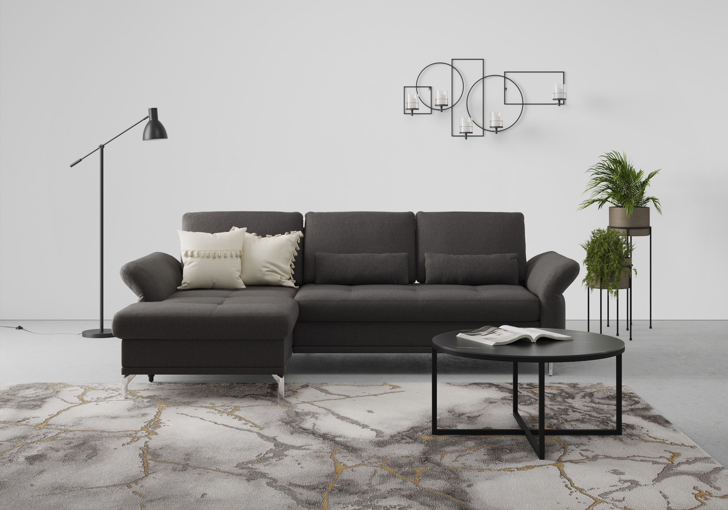 Home affaire Ecksofa »Palm Beach L-Form« Federkern, mit Sitztiefenverstellung, wahlweise mit Bettfunktion