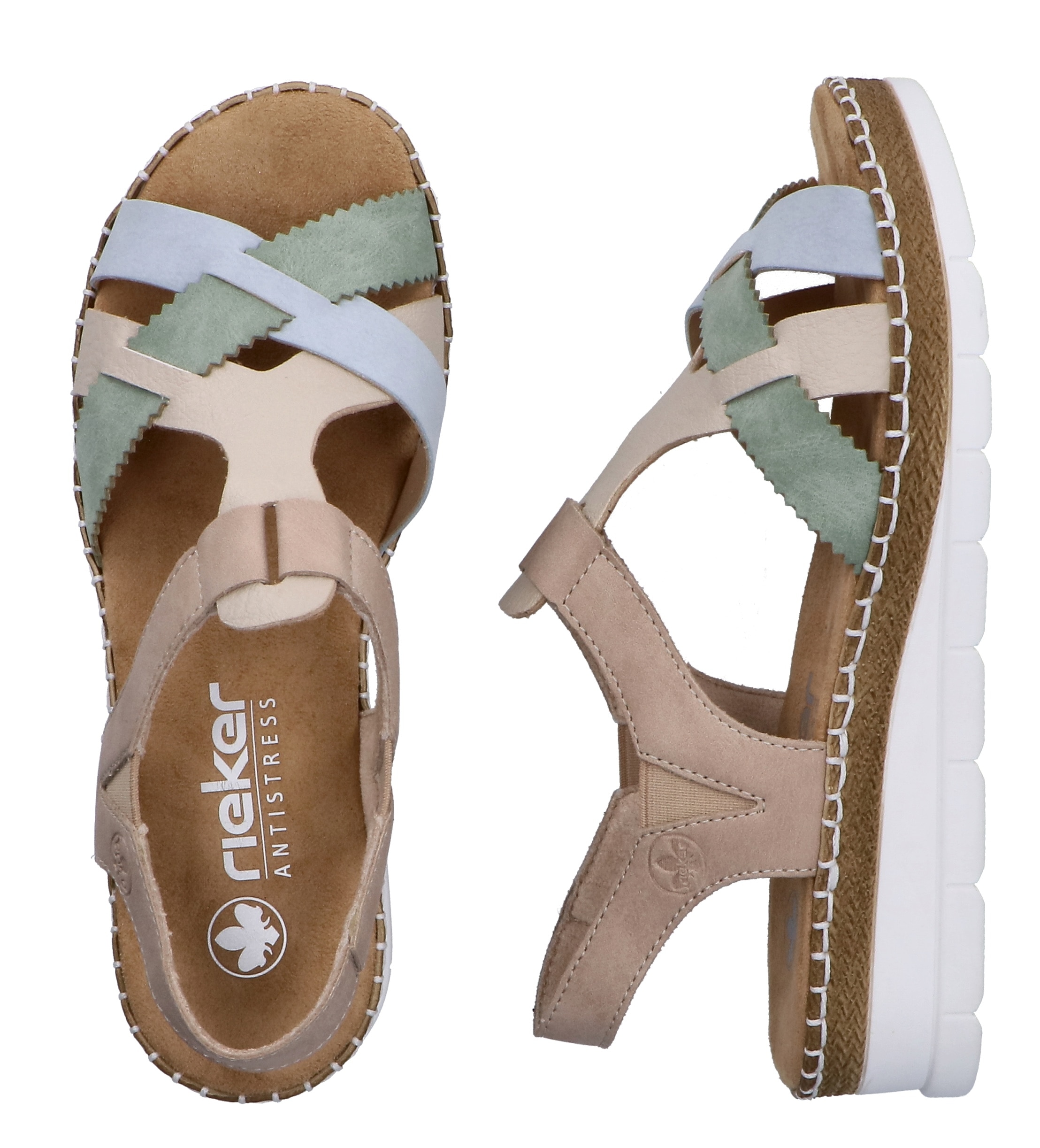 Rieker Sandale  chaussure d'été, sandale compensée, chaussure à enfiler avec élastique