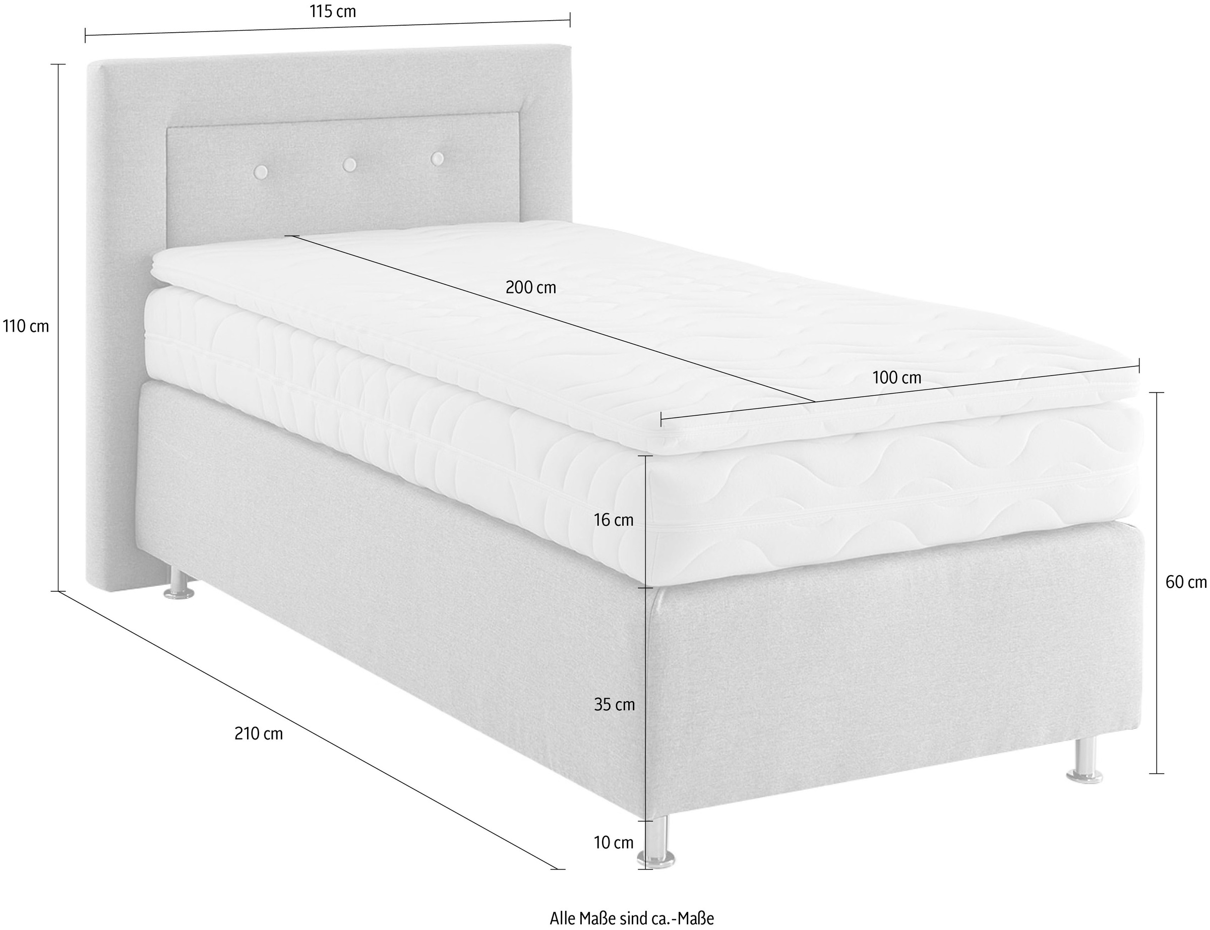 Westfalia Schlafkomfort Boxspringbett wahlweise mit Topper