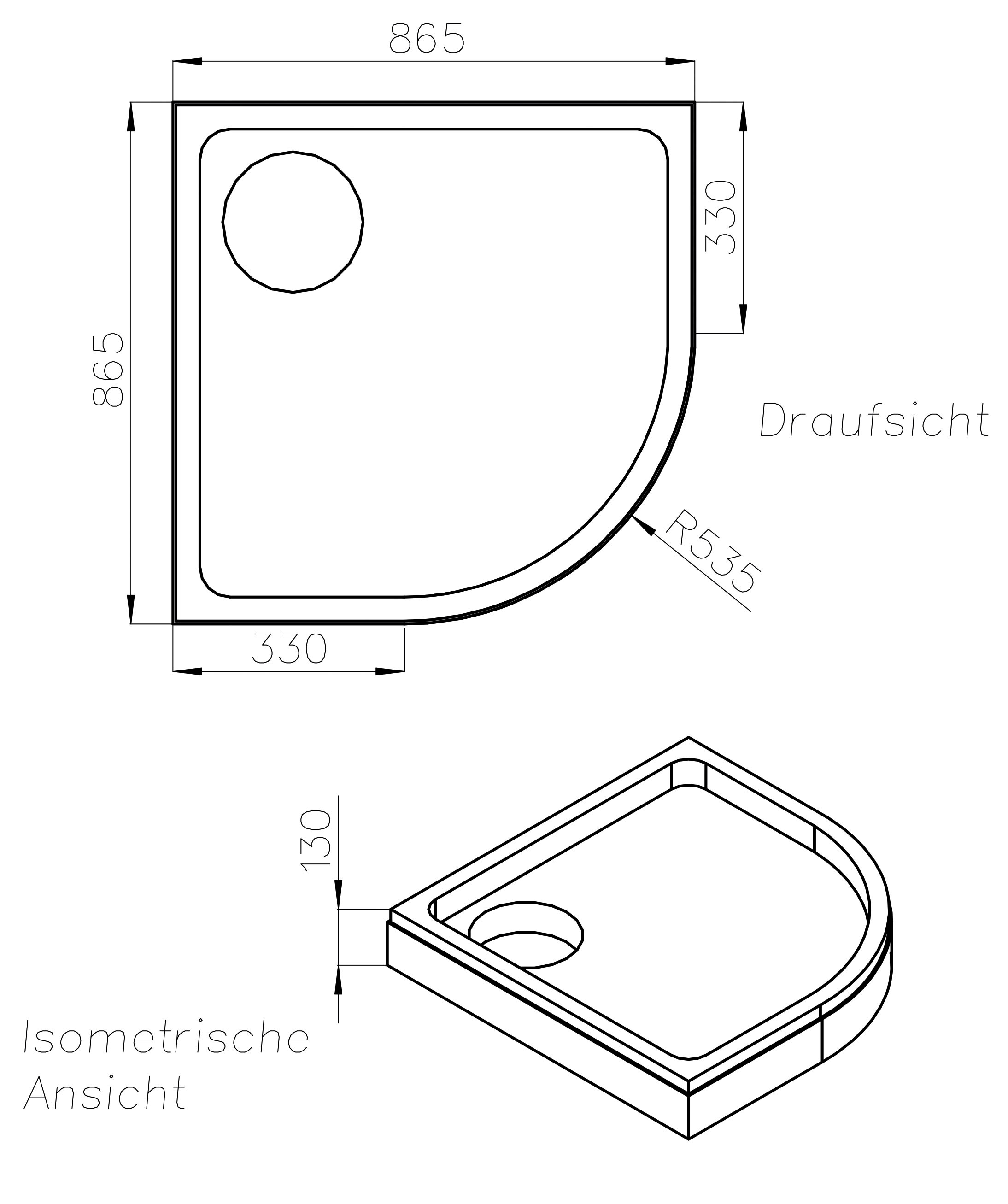 OTTOFOND Receveur de douche Ensemble,  90x90 cm, avec receveur, garniture de vidange et bande d'étanchéité pour joints