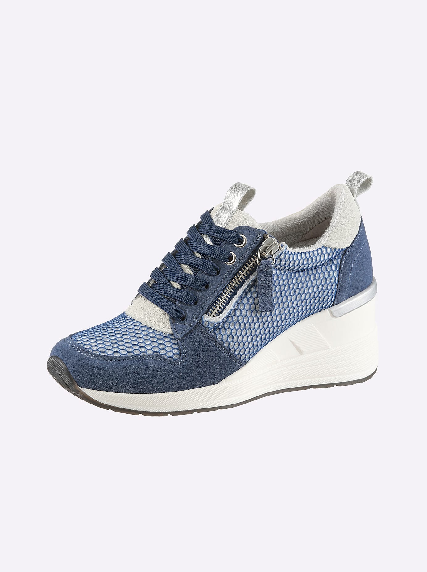 Heine, Unisex, heine Sneaker, jeansblau, grau, 41, Made in Portugal