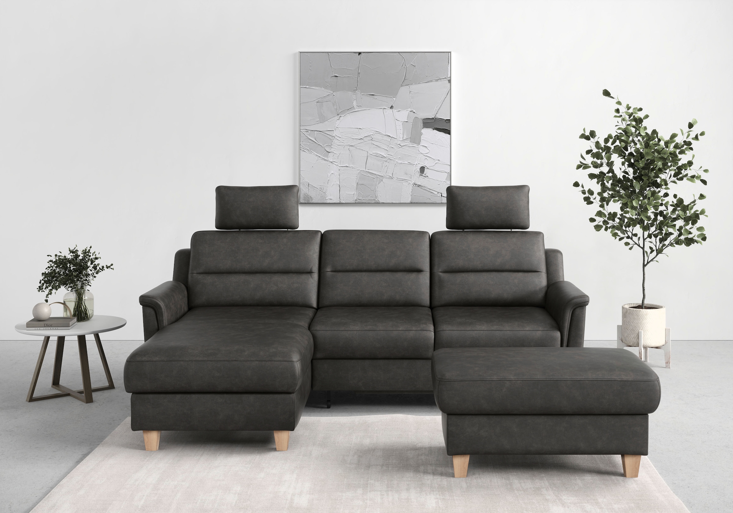 Image of sit&more Ecksofa "Farö L-Form" inklusive Federkern, wahlweise mit Bettfunktion und Bettkasten