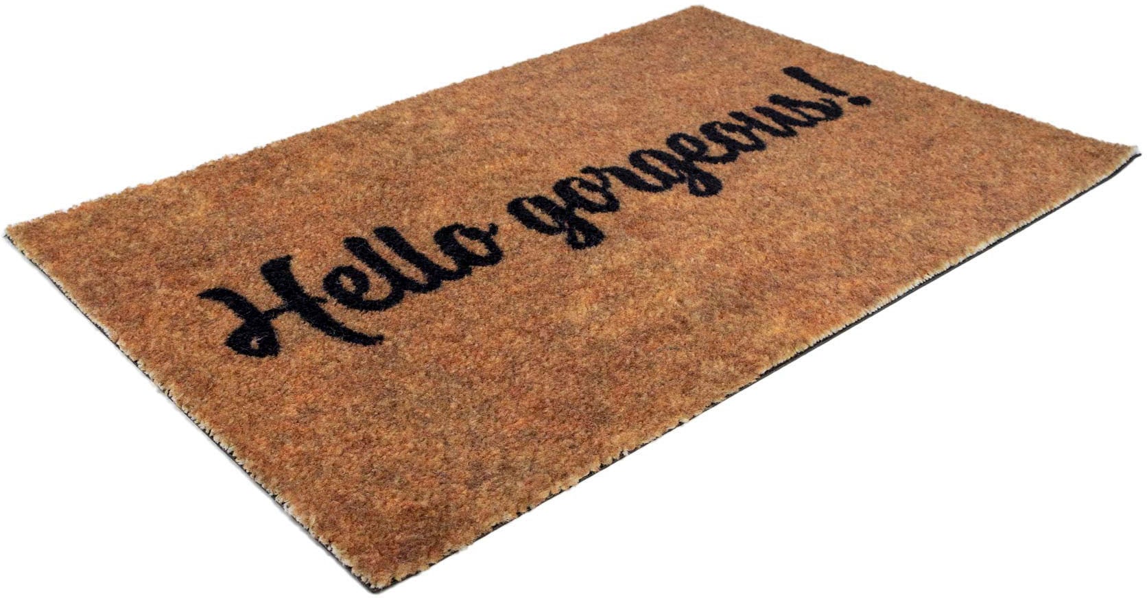 Image of Primaflor-Ideen in Textil Fussmatte "Schmutzfangmatte COUNTRY, Hello" rechteckig 7 mm Höhe Schmutzfangmatte, Kokos-Optik, rutschhemmende Rückseite, waschbar
