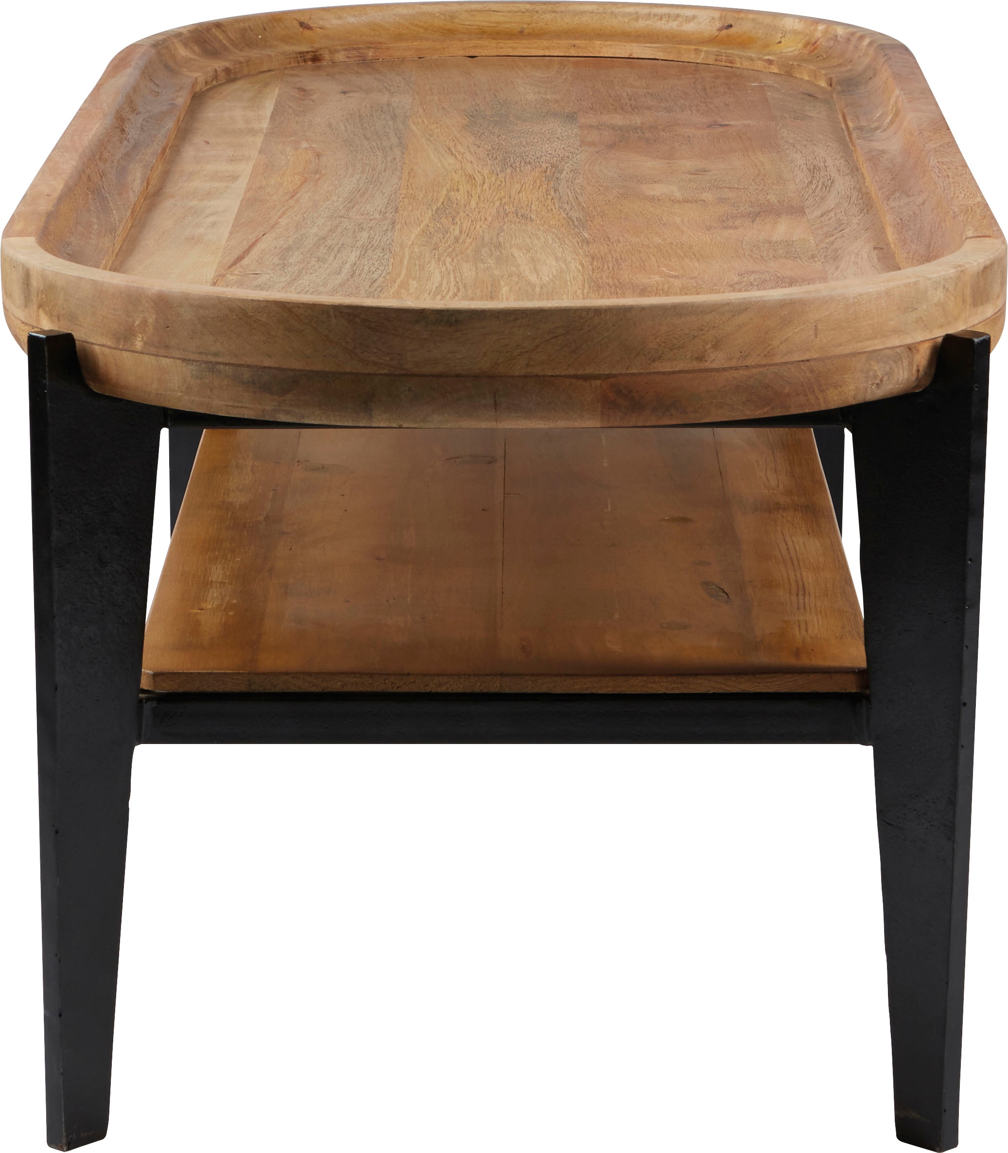 SIT Table basse »Telč aus Mangoholz mit Tablett & Metallgestell« plateau amovible utilisable comme plateau de service pratique