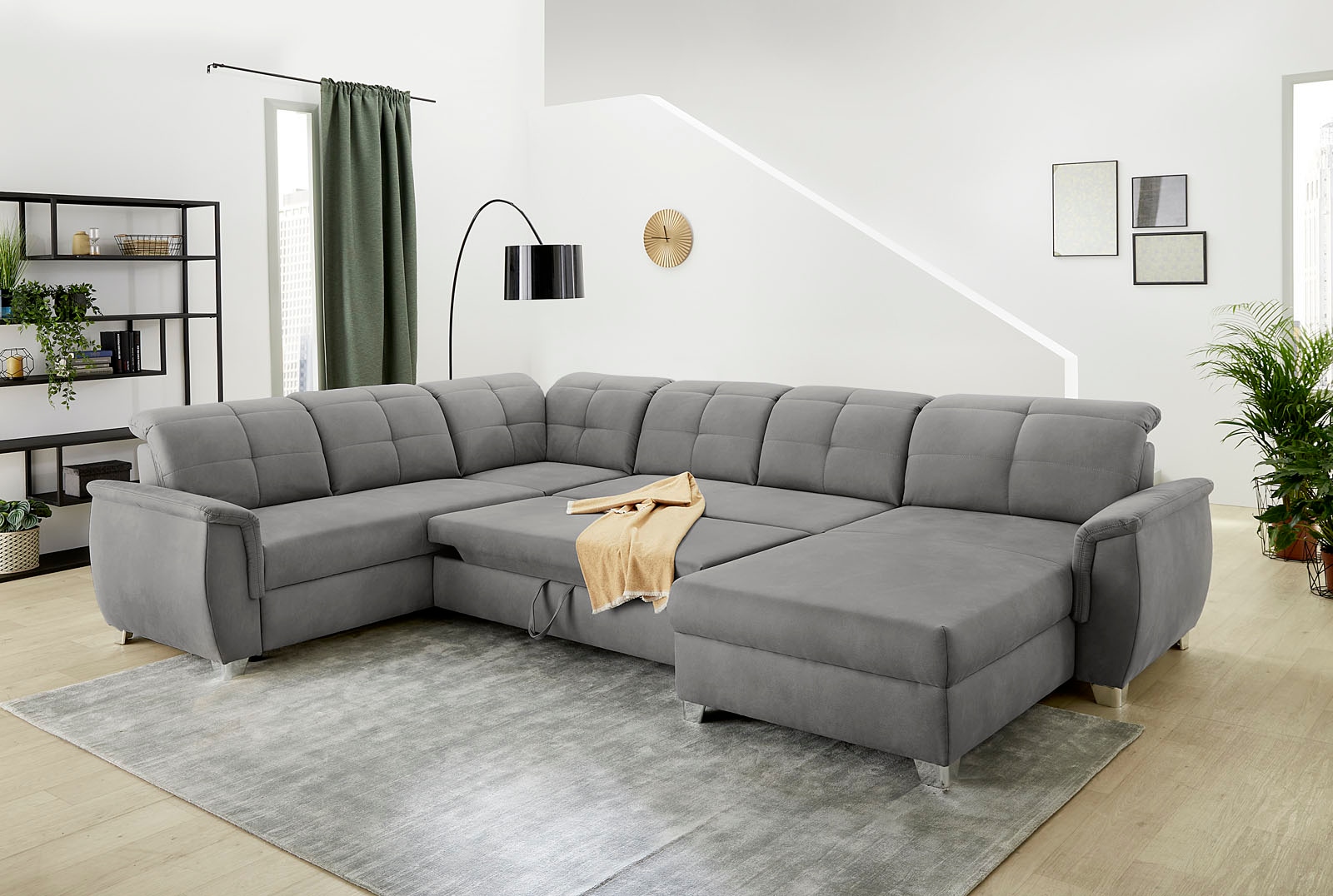 Jockenhöfer Gruppe Wohnlandschaft »Livorno U-Form«, mit 7 individuell verstellbaren Kopfteilen, Bett- und Relaxfunktion
