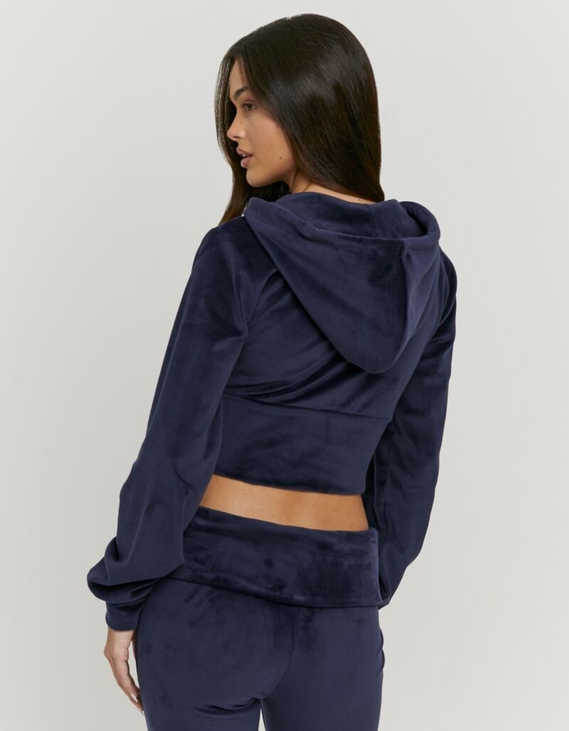 Tally Weijl Sweat à capuche »SSWPELOUNGIE« Materialmix, figurbetont, cropped, aus Samt mit breitem Saum