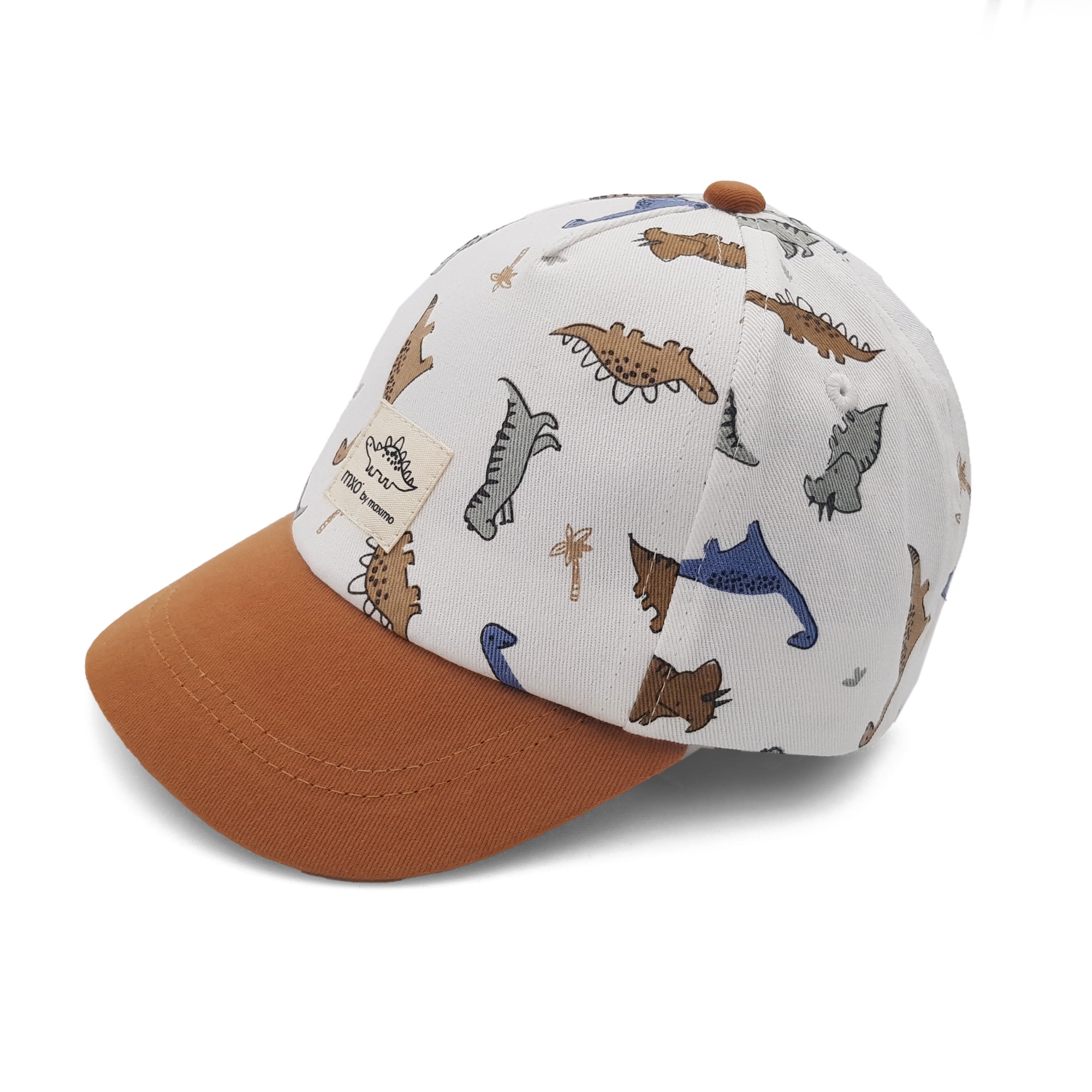MAXIMO Baseball Cap 1 Stk. Wollweiss, Dino-Motiv, Klettverschluss, 5-Panel-Cap, Jungen