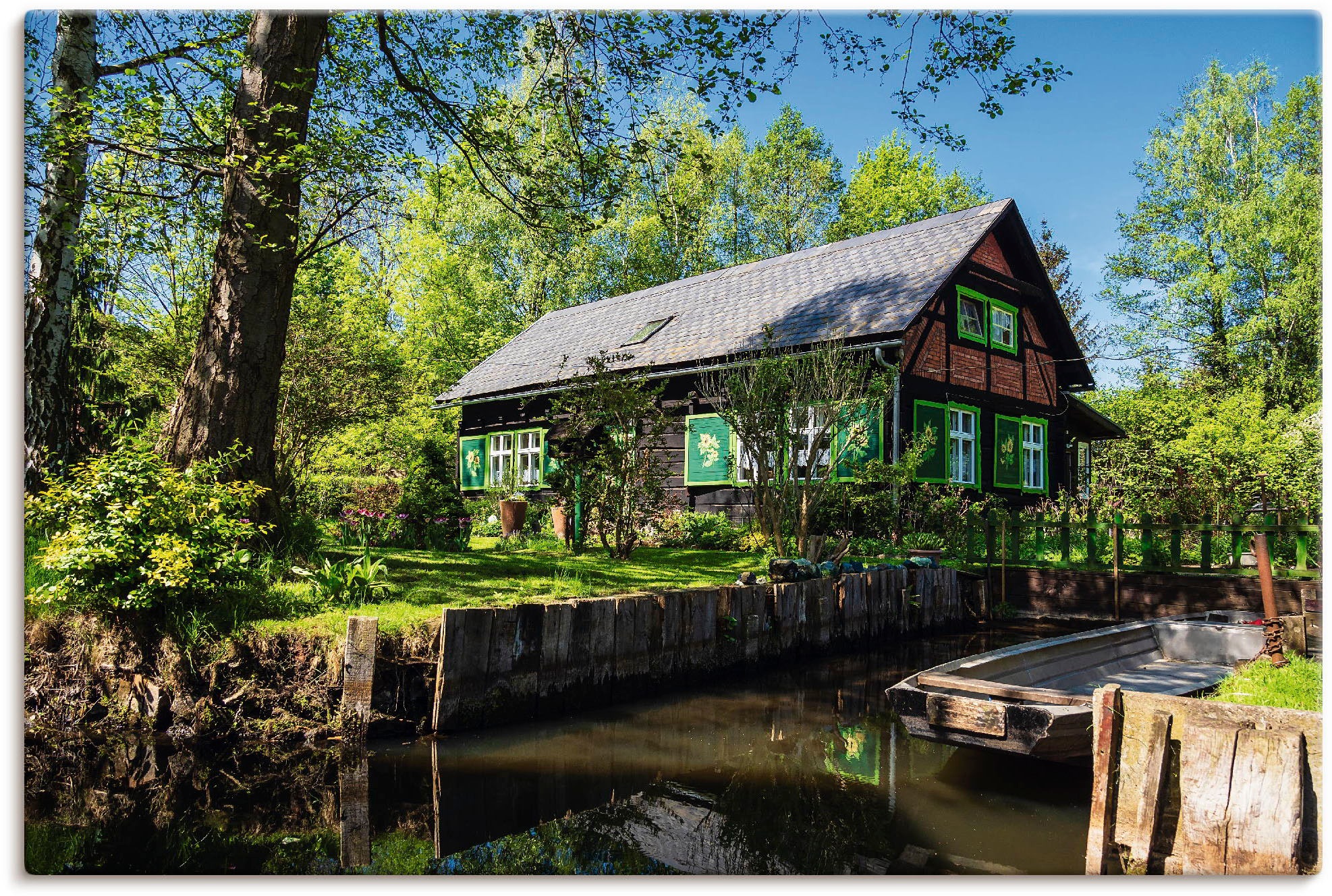 Image of Artland Wandbild »Gebäude im Spreewald in Lehde«, Gebäude, (1 St.), in vielen Grössen & Produktarten - Alubild / Outdoorbild für den Aussenbereich, Leinwandbild, Poster, Wandaufkleber / Wandtattoo auch für Badezimmer geeignet bei Ackermann Versand Schweiz