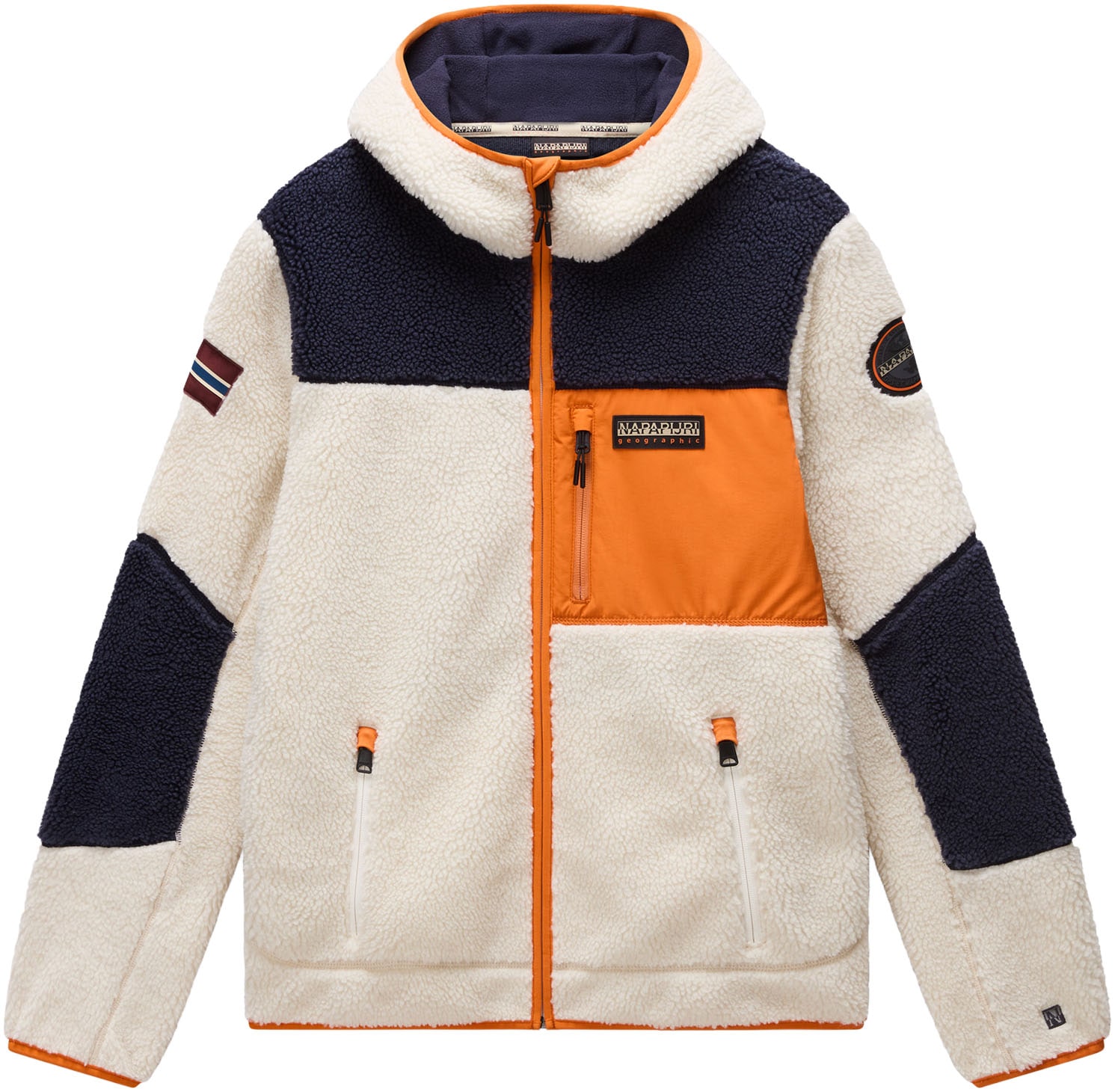 Napapijri Veste en peluche »YUPIK« mit Kapuze mit kontrastfarbenen Details