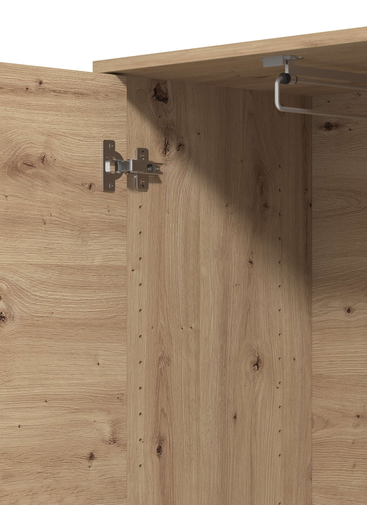 Home affaire Garderobenschrank »Arran, Stauraumschrank, Flurschrank, ausziehbare Kleiderstange« Spiegeltür, zwei Regale. Gesamtbreite 54,5 cm