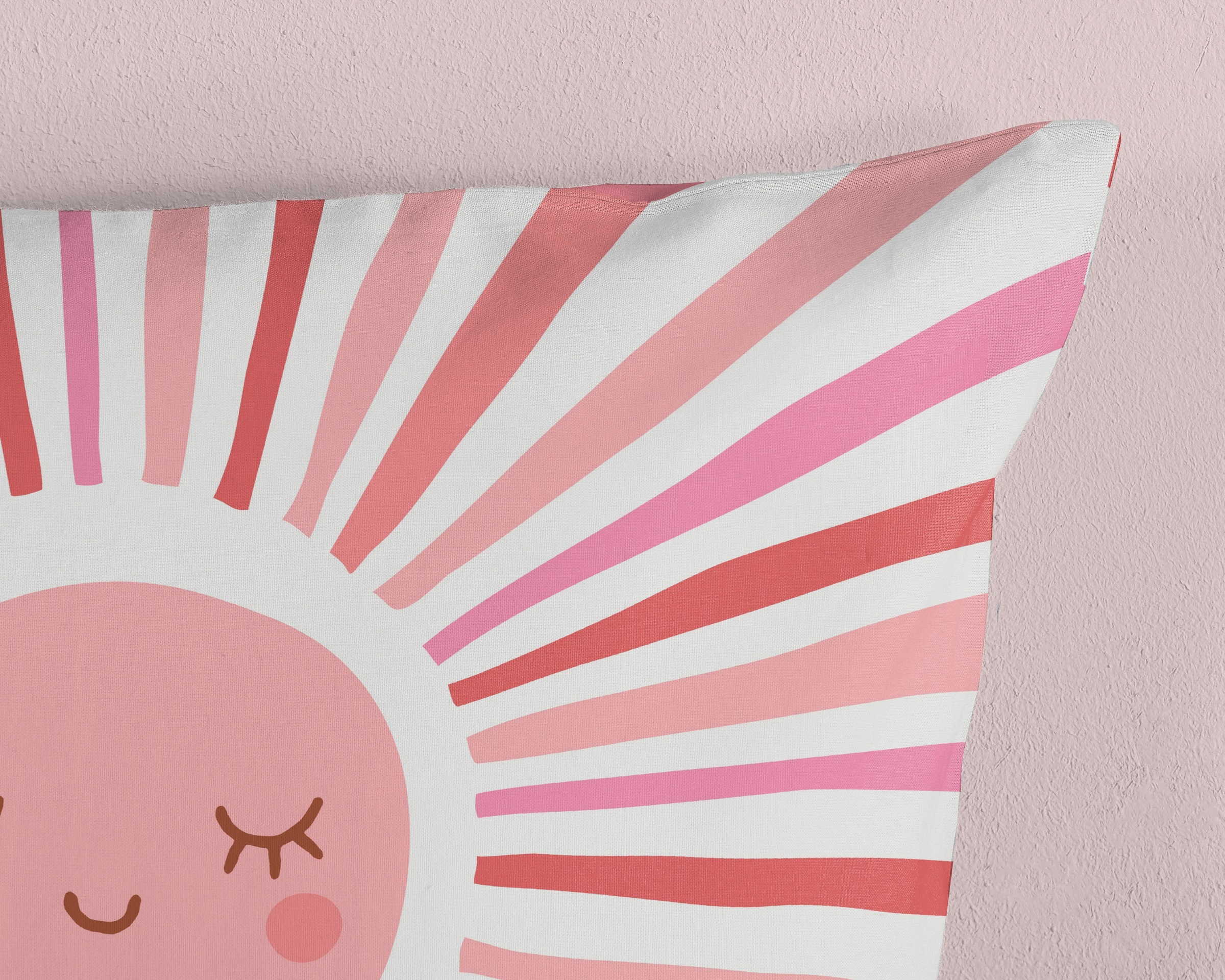 good morning Kinderbettwäsche »Sunnymul«, Baumwolle, 135x200, Reissverschluss, Wendeoptik, Mädchen, Sonne, Rosa