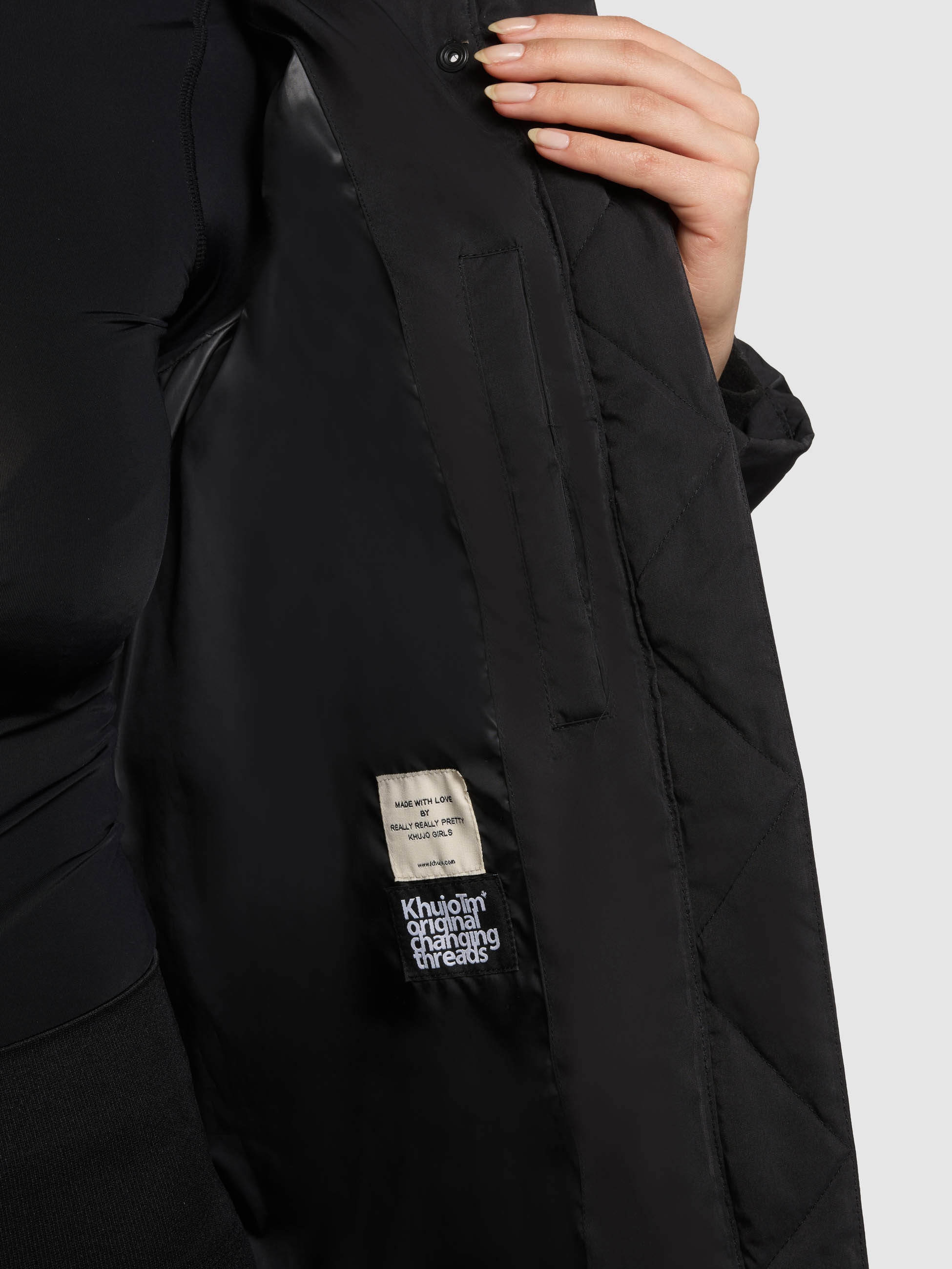 khujo Manteau matelassé »GRAYA2« Windschutzblende mit Magnetverschluss