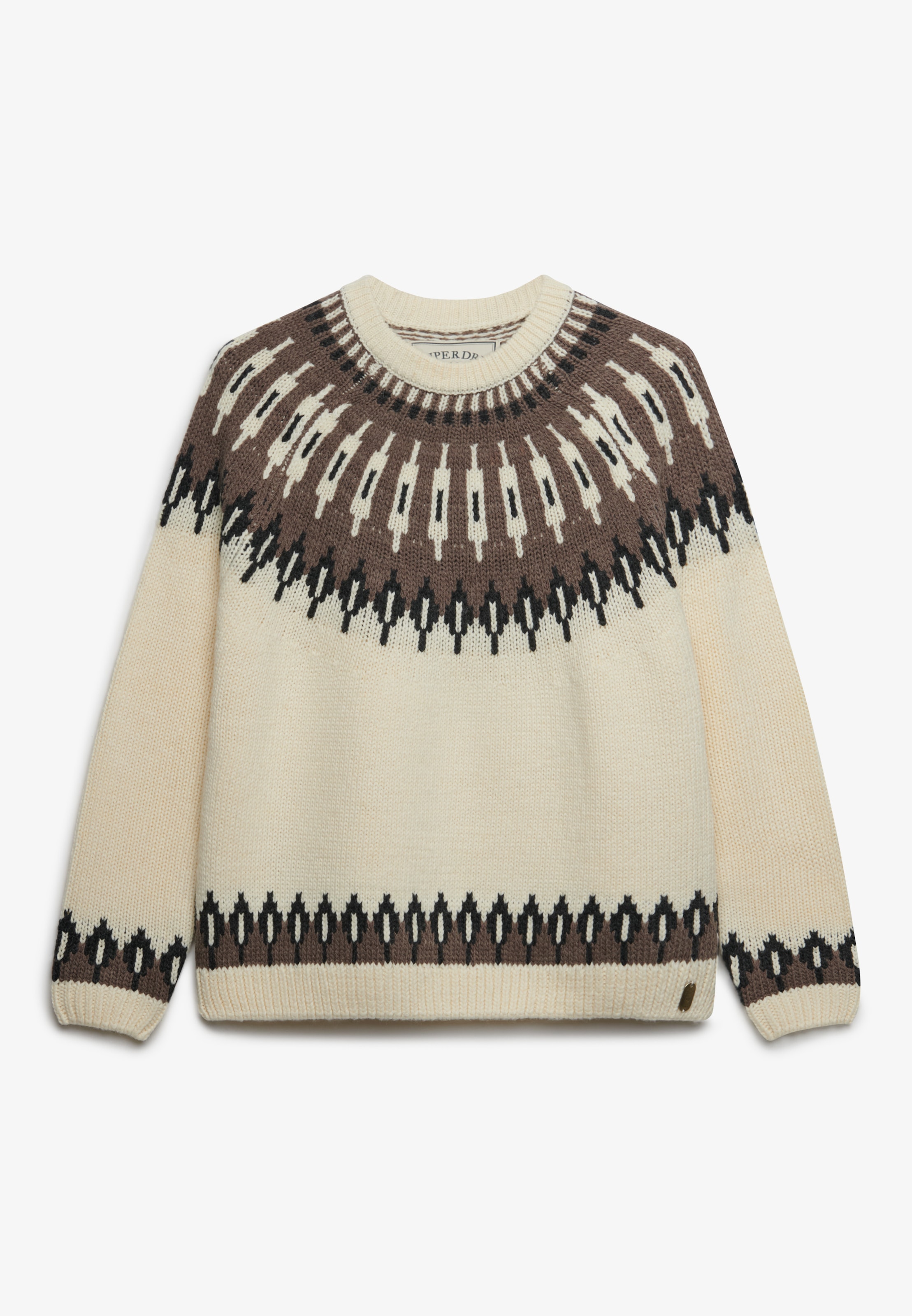 Superdry Pull en tricot »CREW NECK JUMPER« Materialmix, loose fit, hochwertig mit Woll-Anteil