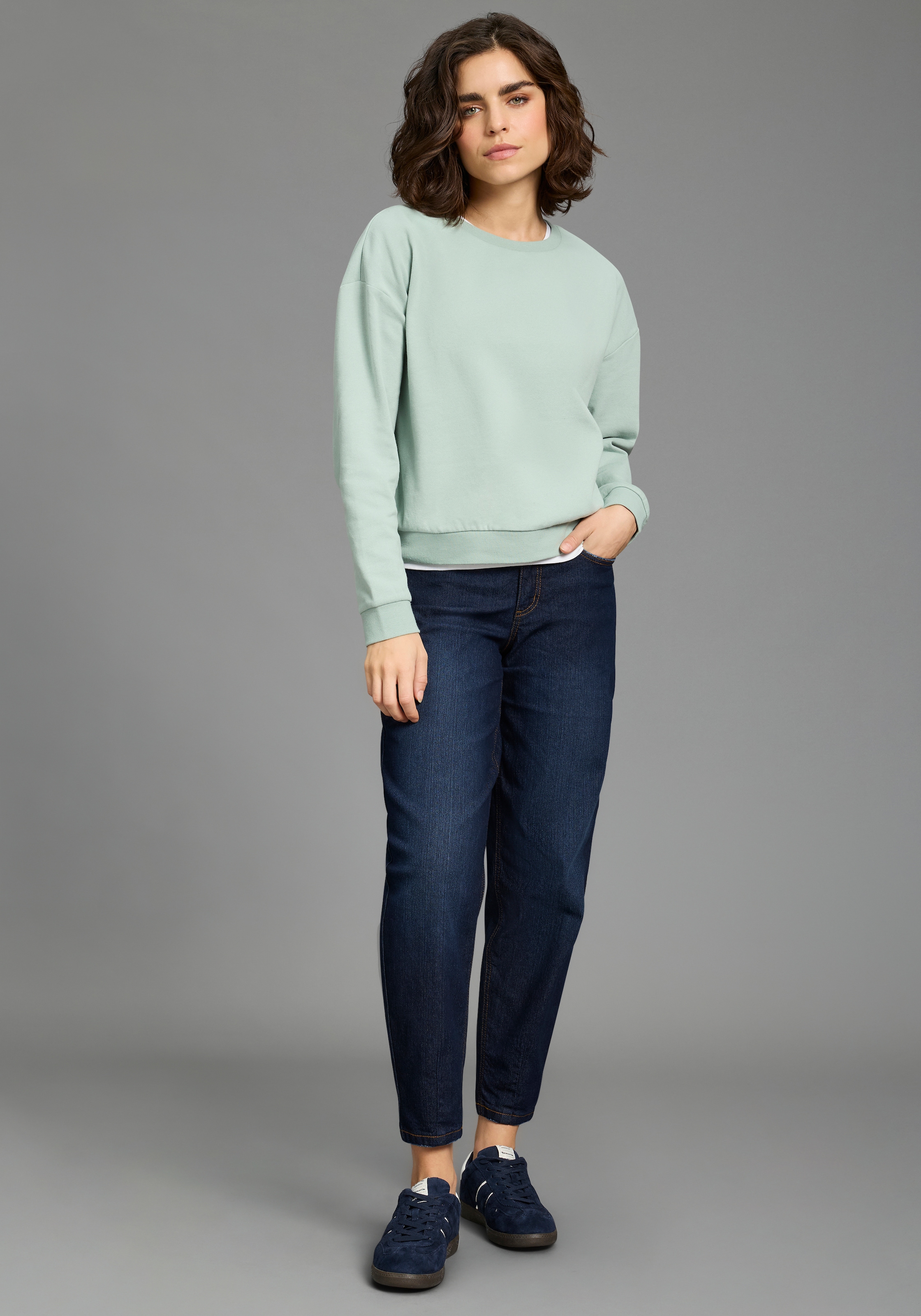 Flashlights Sweatshirt , im Basic-Stil, Langarm, Rundhalsausschnitt, mit Rippbündchen
