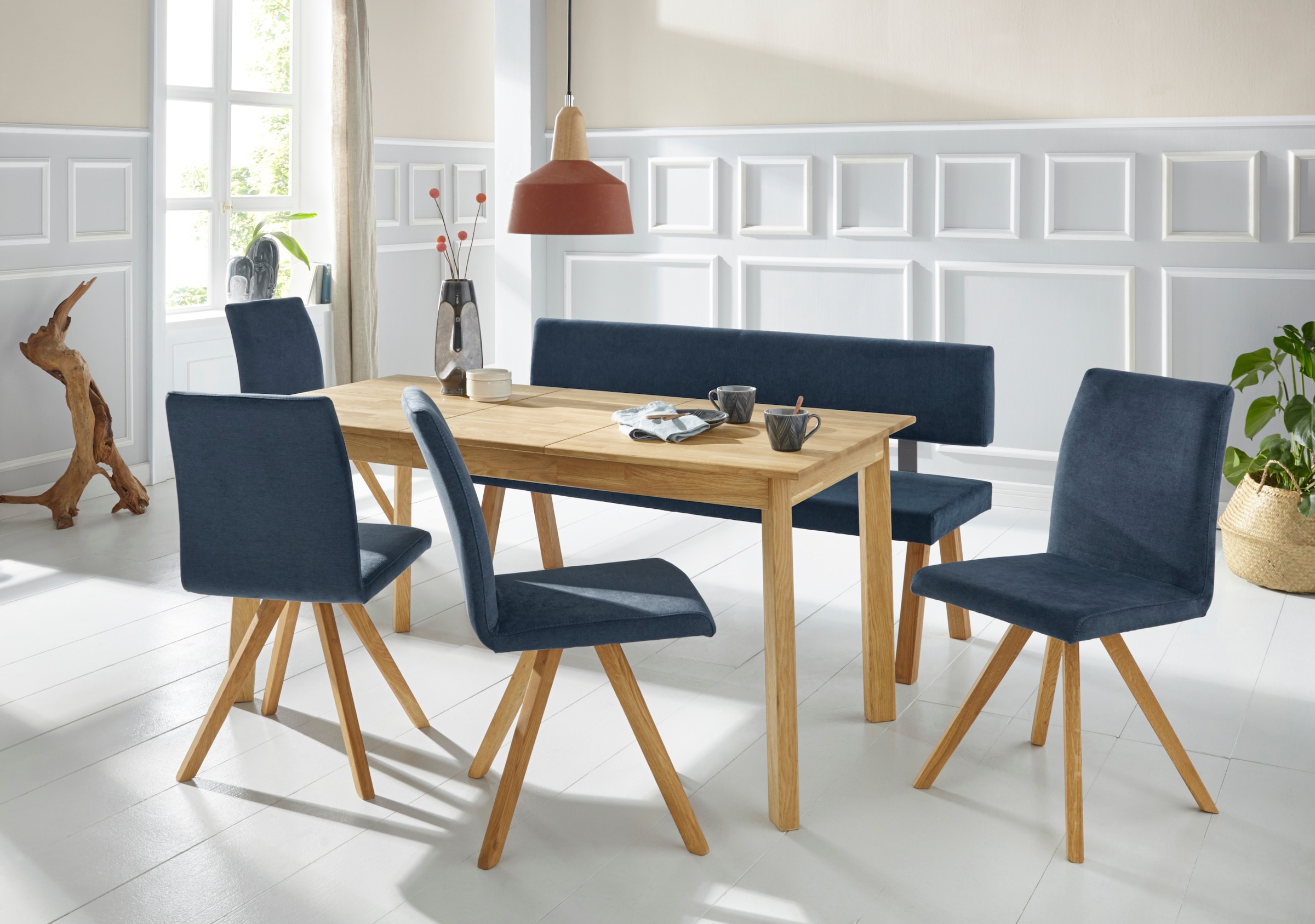 Home affaire Banc »Mobilar Rio« mit Rückenlehne und aus Massivholz