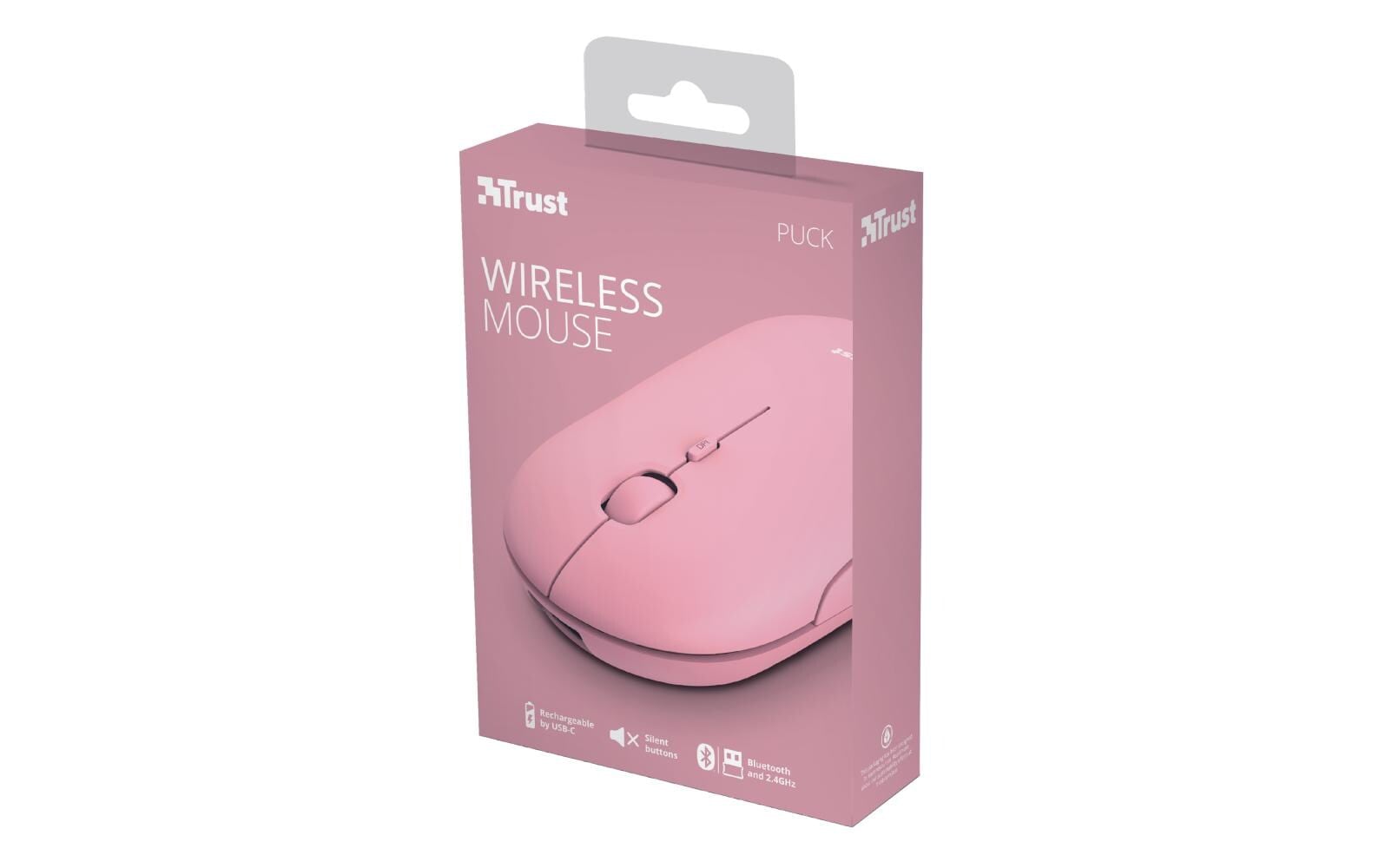 Trust Maus »Puck Rechargeable Pink«, Bluetooth-kabelgebunden