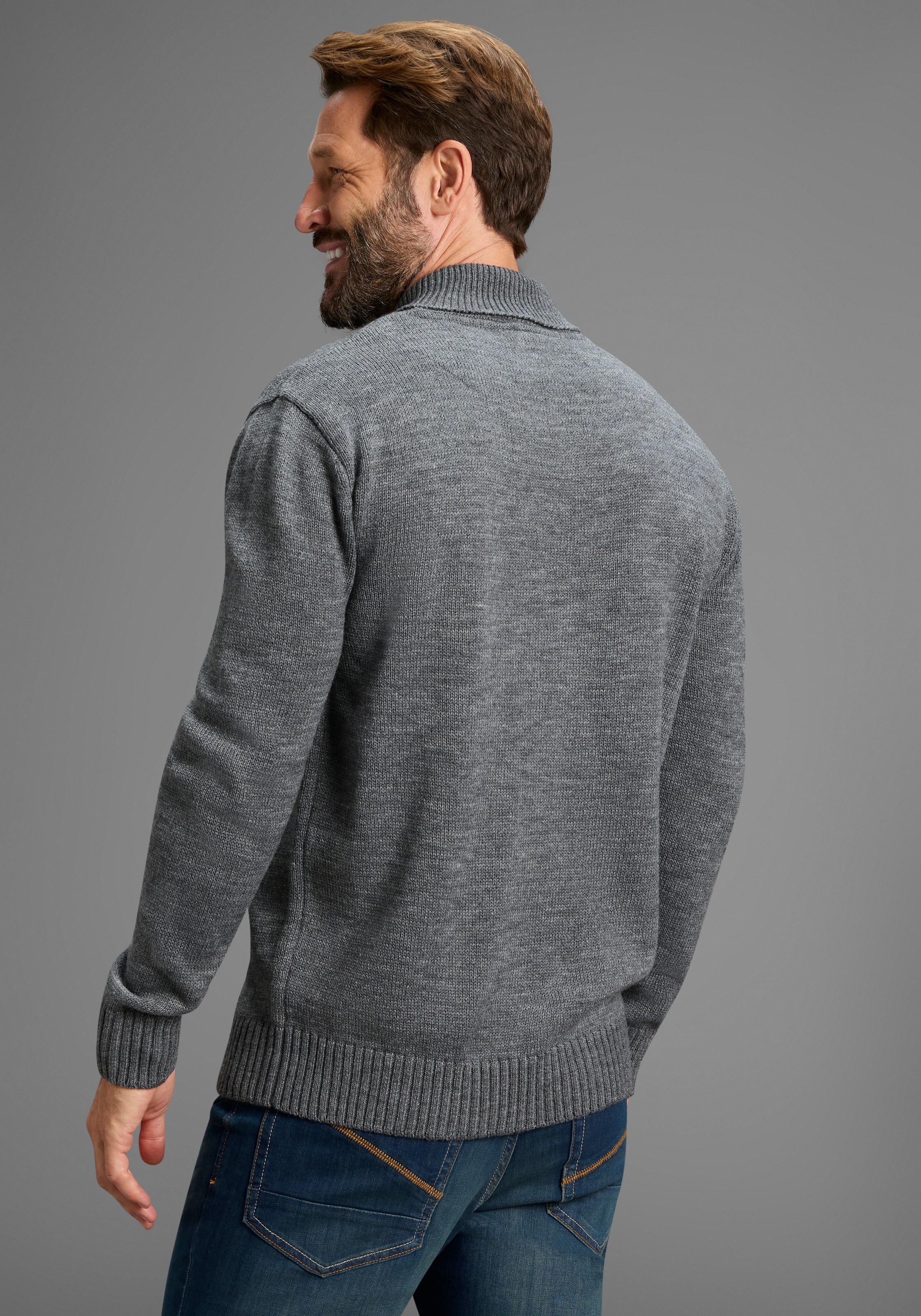 Man's World Pull à col châle »Neue Kollektion! Ideal für die Überganszeit« aus weichem Strickmaterial, mit Schalkragen, Regular Fit, Langarm
