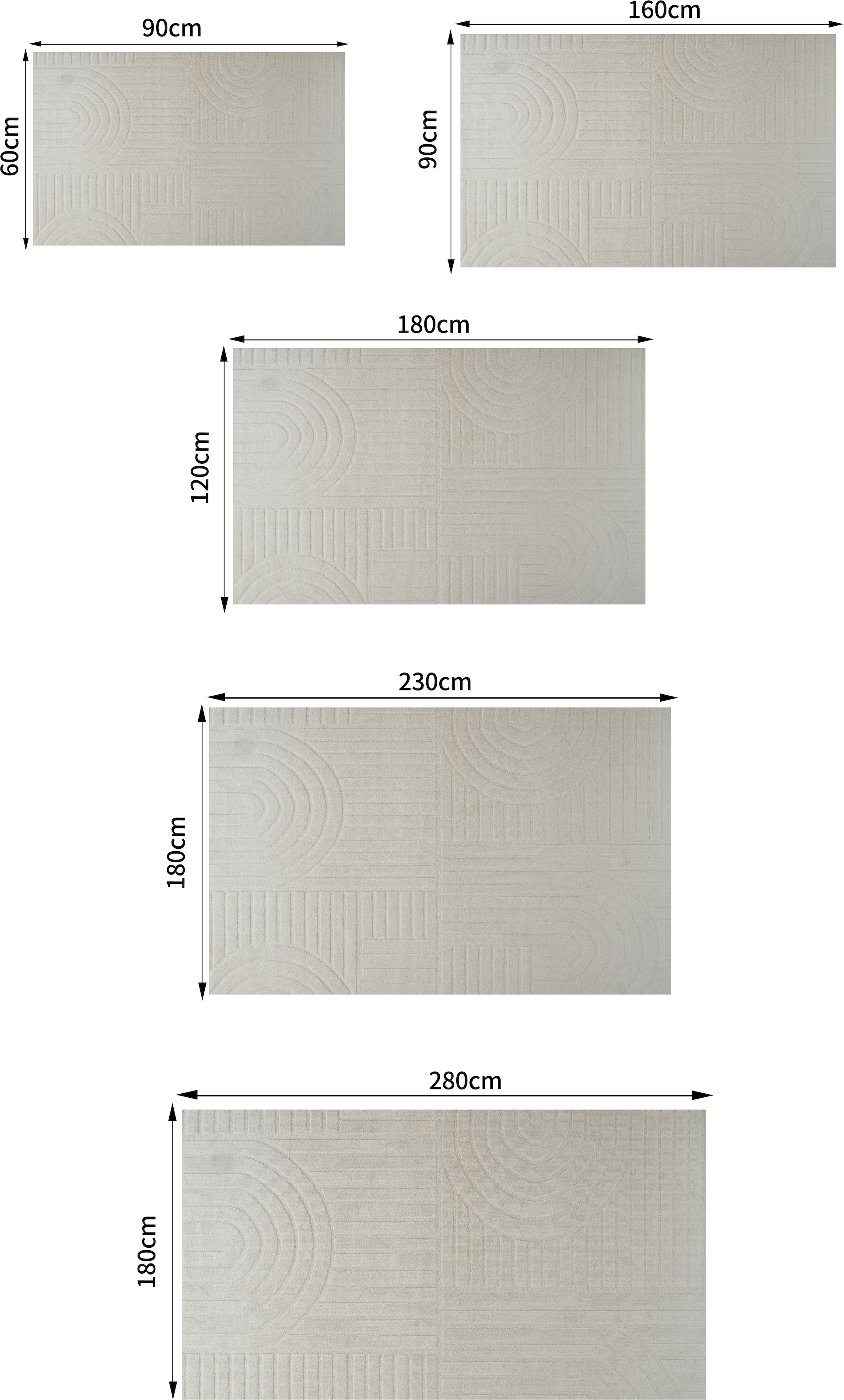 GOODproduct Teppich »Neele, Boho-Design, Hoch-Tief, waschbar« rechteckig 12 mm Höhe 3D Optik, Skandinavisch, Designteppich, Wohnzimmer, Schlafzimmer