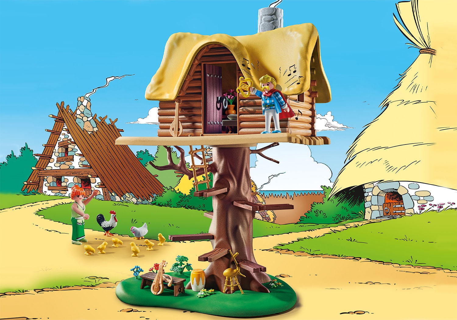 Playmobil® Konstruktions-Spielset »Troubadix mit Baumhaus (71016), Asterix«, (96 St.), Made in Germany