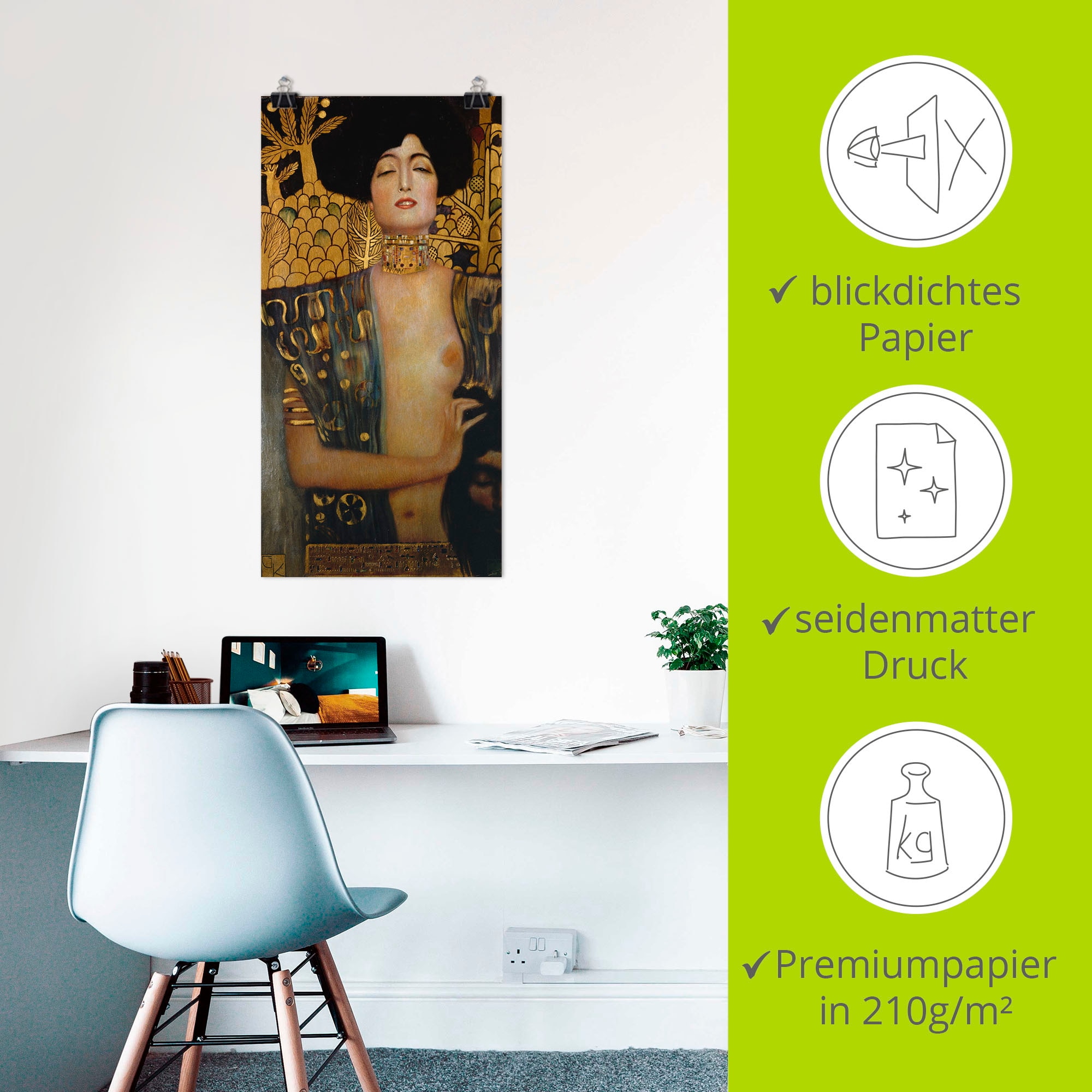 Artland Wandbild »Judith I., 1901«, Frau, (1 St.), als Leinwandbild, Poster in verschied. Grössen