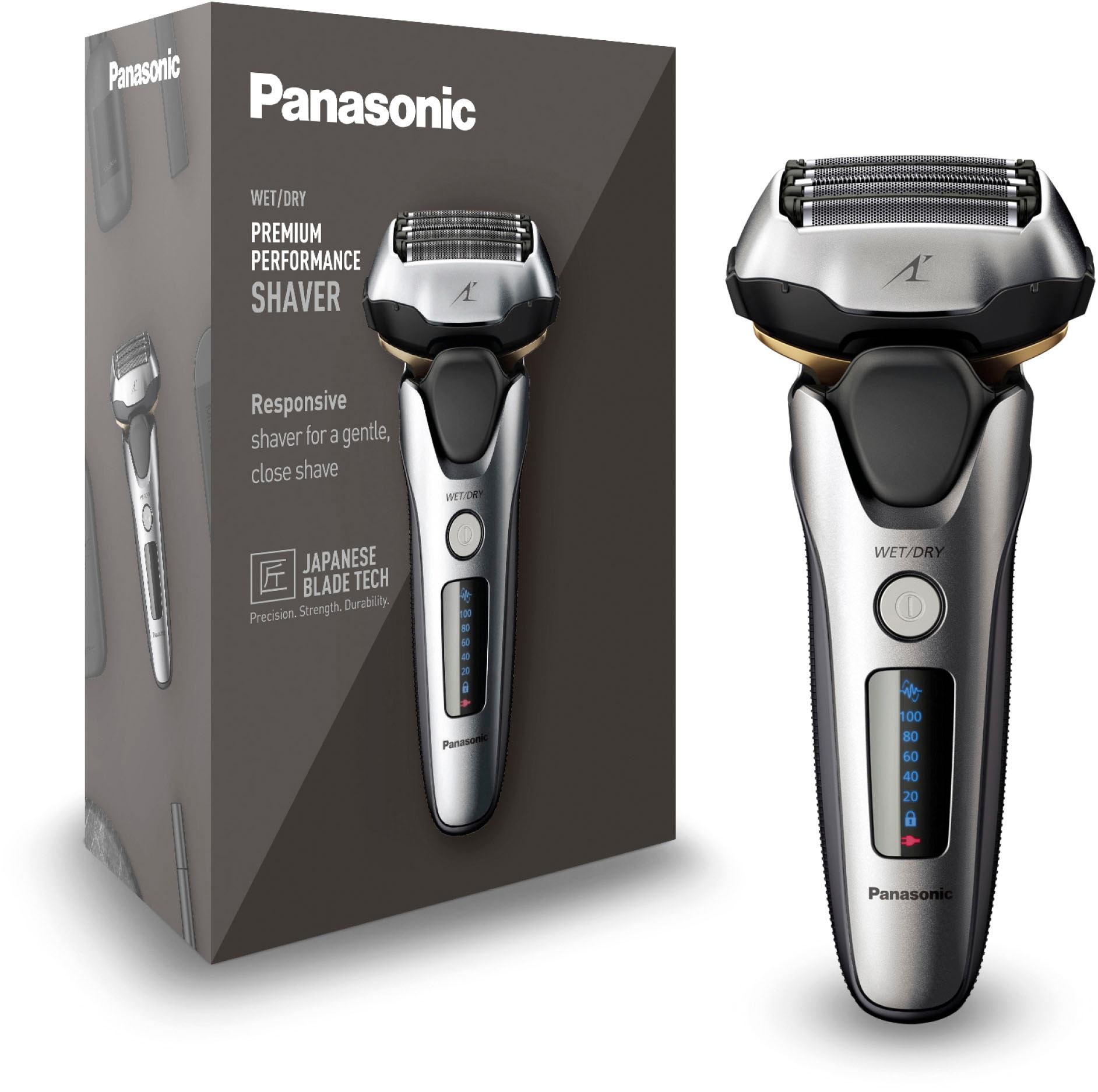 Image of Panasonic Elektrorasierer "ES-LV69-S803" ausklappbarer Langhaarschneider 5-Klingen-Premium Nass-Trocken-Rasierer