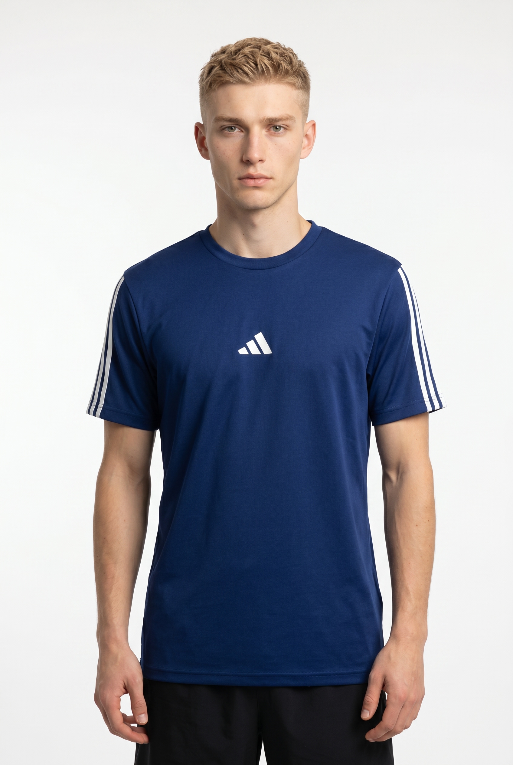 Image of adidas Sportswear T-Shirt "ESSENTIALS 3-STREIFEN SINGLE JERSEY" mit sportlichem Stil, Kurzarm, ohne Verschluss, aus Baumwolle