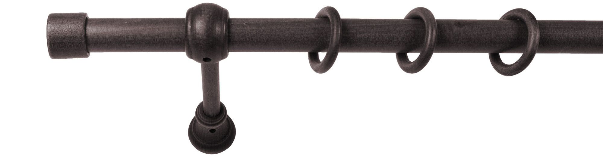 SN DECO GROUP Gardinenstange »Cafiro« 1 läufig-läufig Fixmass 28 mm, Holz, verschiedene Längen und Farben, Komplettset