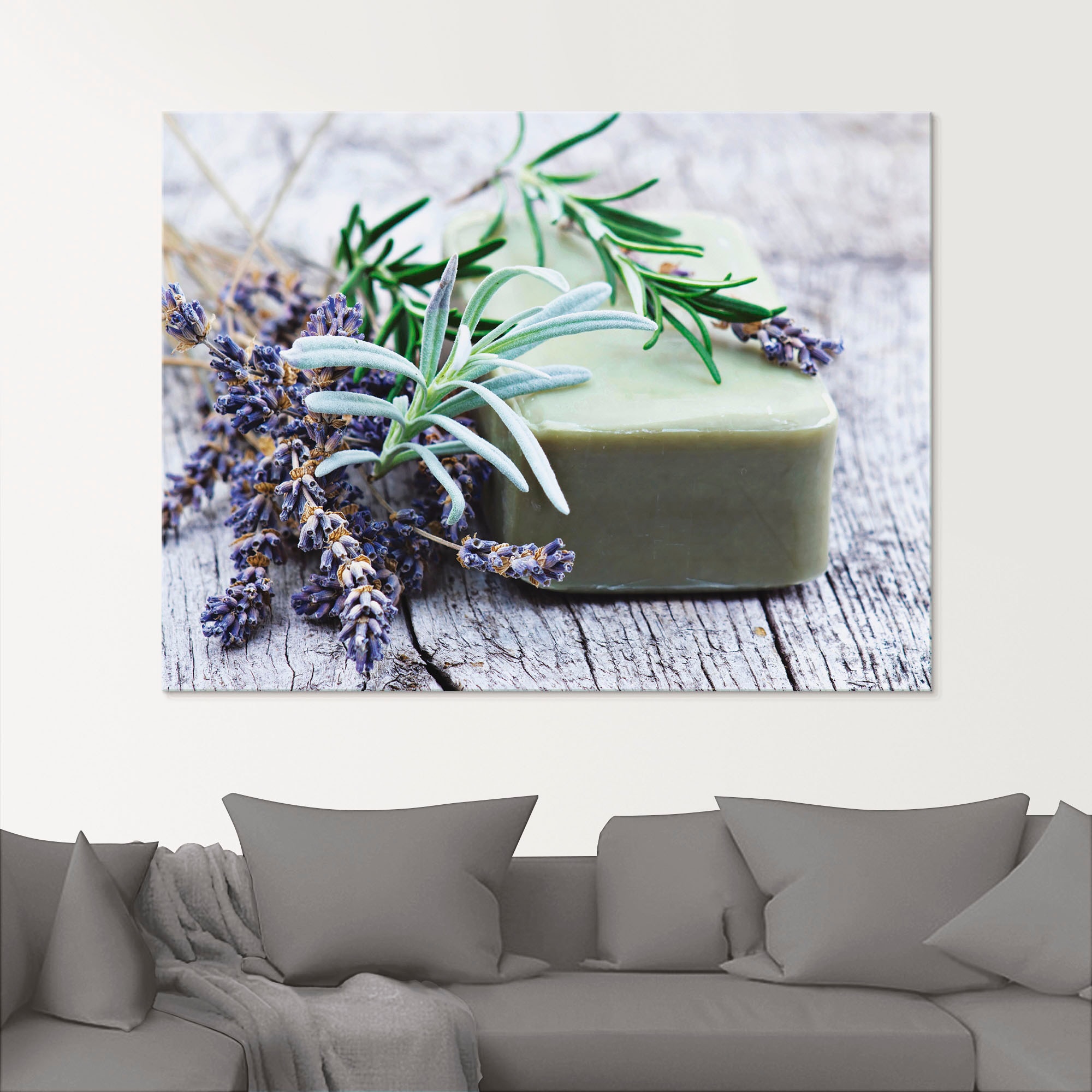 Artland Glasbild »Stück natürlicher Seife mit Kräutern« Spa 1 Stk. tlg. in verschiedenen Grössen