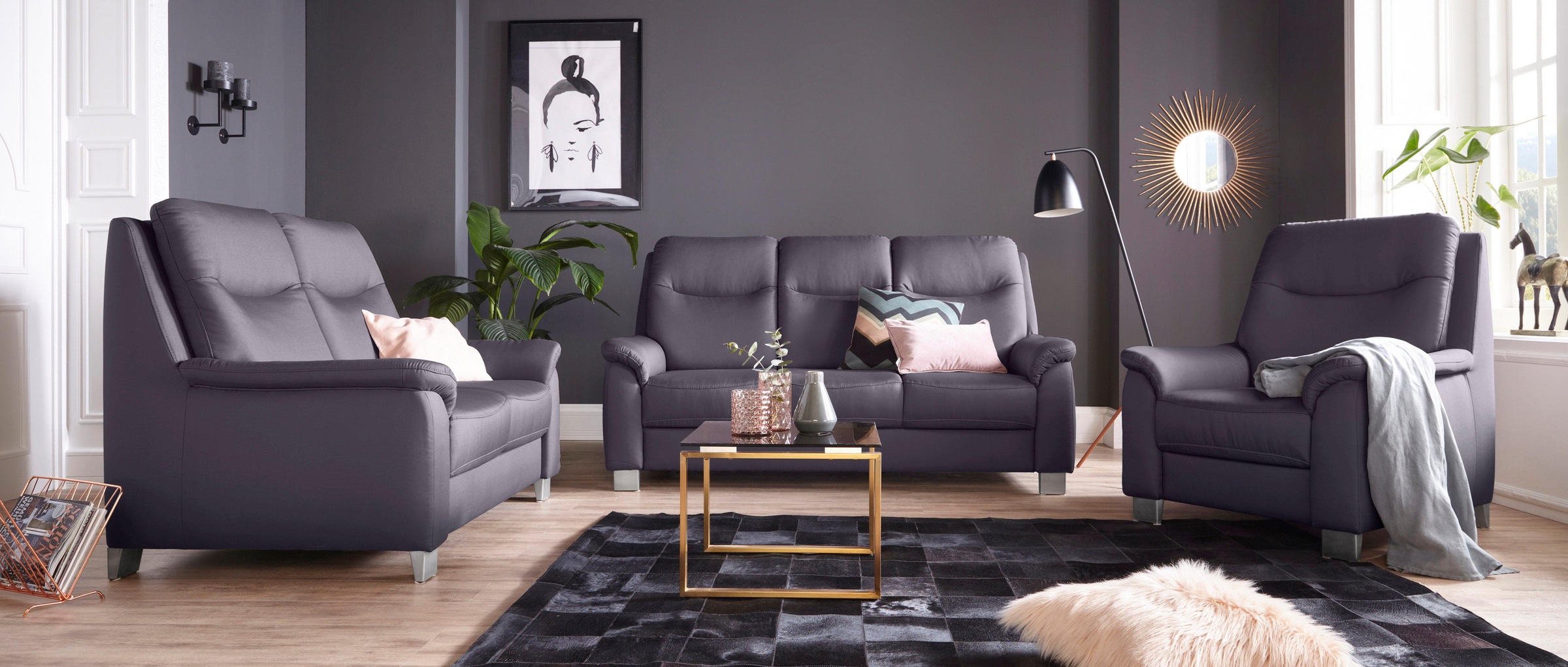 sit&more 2-Sitzer »Boccaccio« inklusive Federkern und Kopfteilverstellung