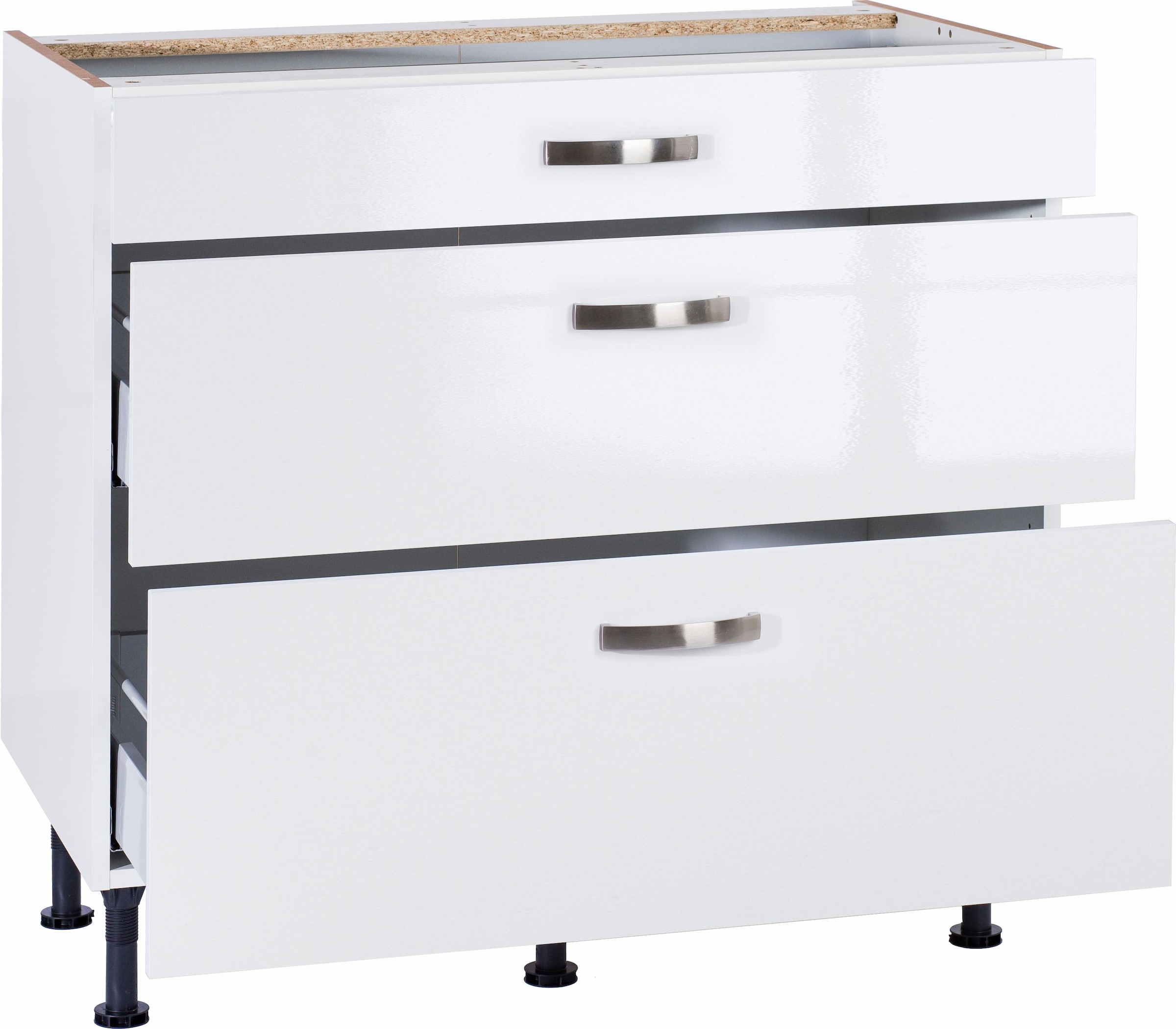 KOCHSTATION Unterschrank »KS-Cara«, Breite 90 cm, mit Vollauszügen und Soft-Close-Funktion