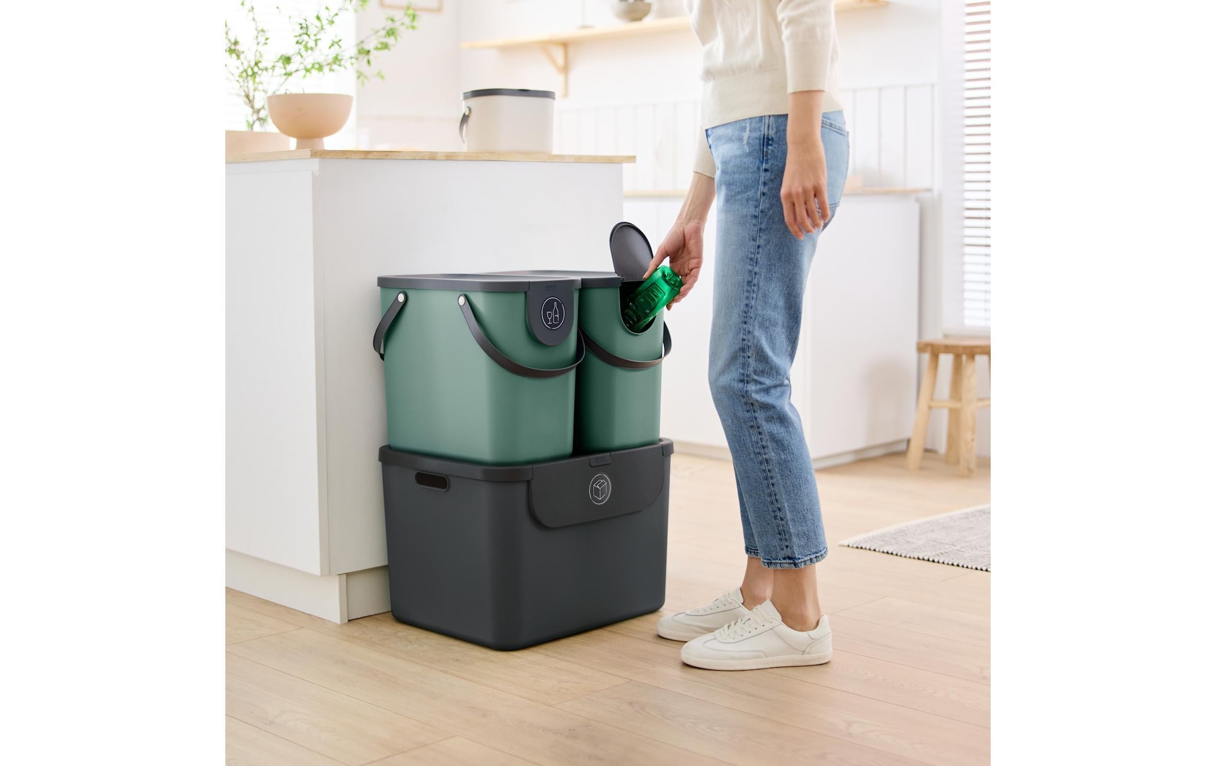 ROTHO Mülleimer »Rotho Recyclingsystem 55 l, Albula « 1 Behälter