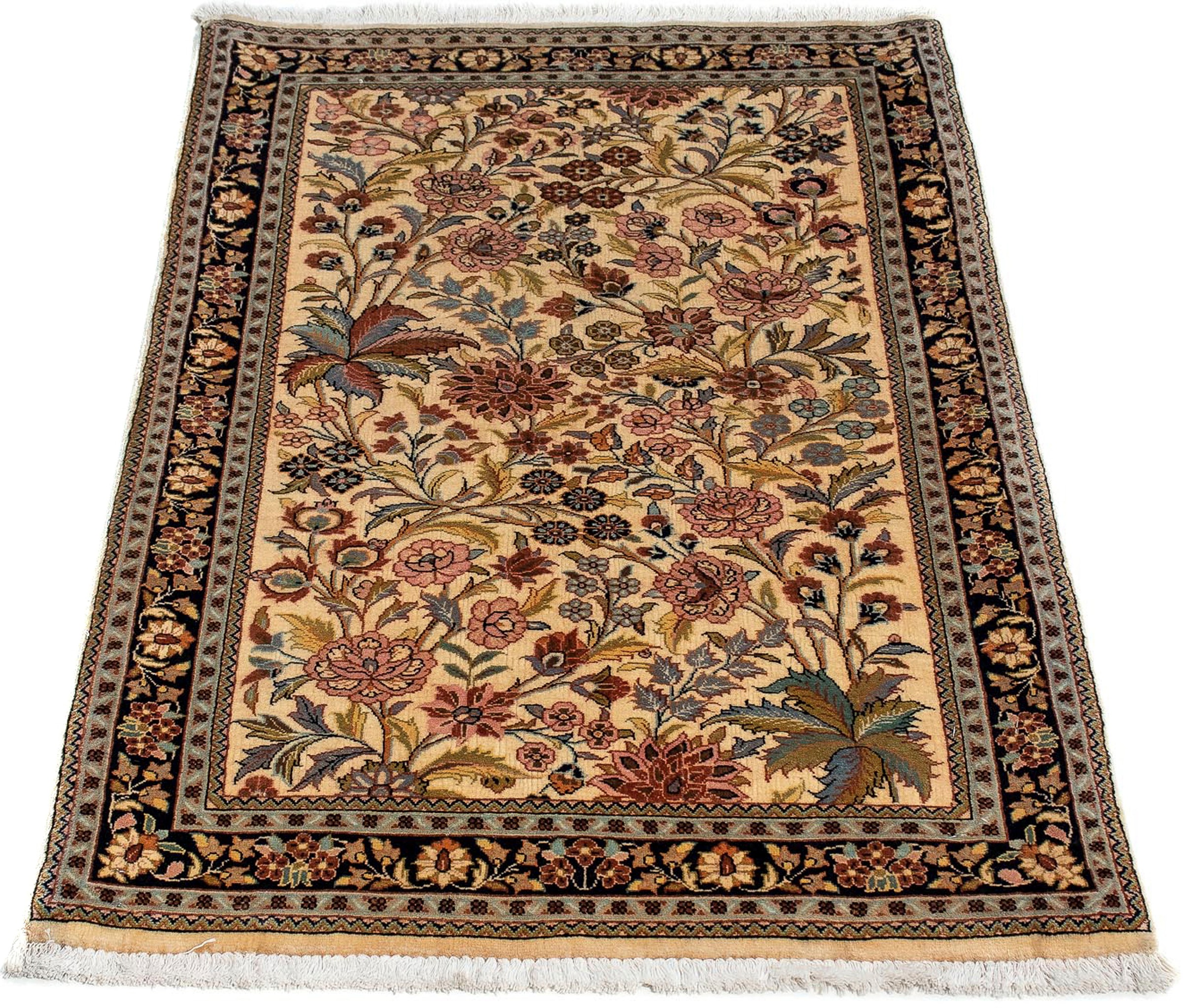 Image of morgenland Orientteppich »Perser - Ghom - 113 x 68 cm - senfgelb«, rechteckig, 10 mm Höhe, Wohnzimmer, Handgeknüpft, Einzelstück mit Zertifikat bei Ackermann Versand Schweiz