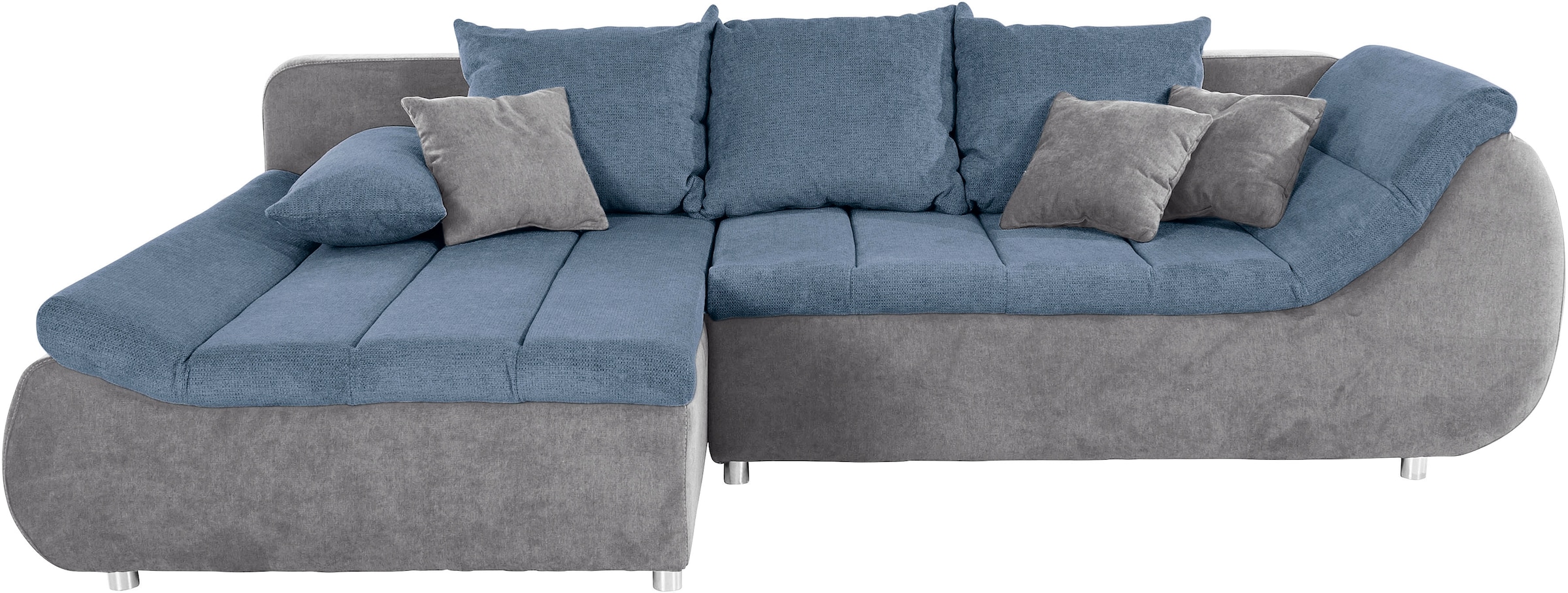INOSIGN Ecksofa »Imola, elegant und modern, aktuelle Steppung im Sitz, bequem, L-Form«, frei im Raum stellbar, wahlweise mit Bettfunktion und Bettkasten