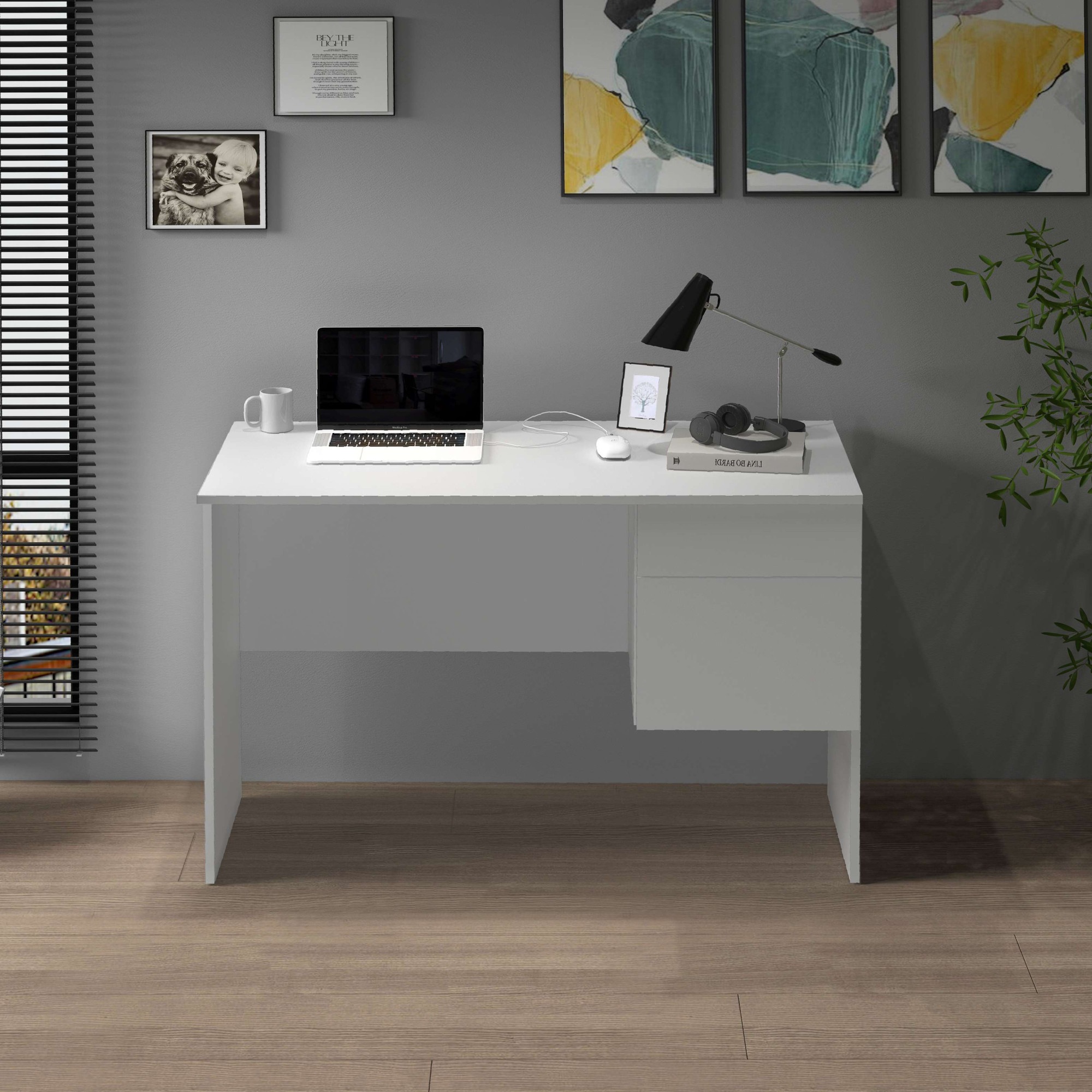 Home affaire Schreibtisch "Essential, Schreibtisch, kleiner Computertisch, Bürotisch für Büro" 1 Stk. tlg. mit 1 Tür,1 Schublade, Arbeitsplatte Breite 110 cm