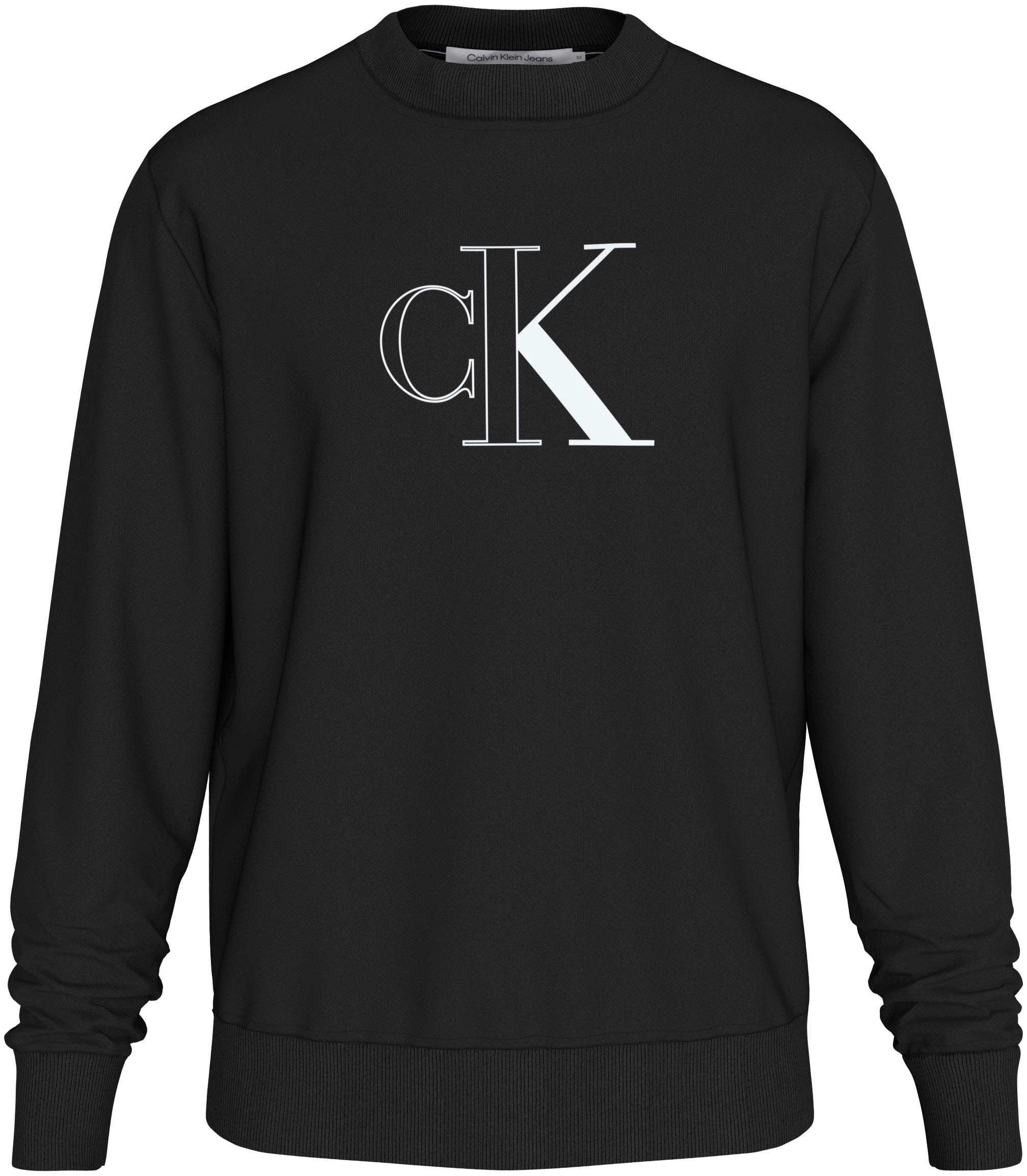 Calvin Klein Jeans Sweatshirt »OUTLINE MONOLOGO CREW NECK«, mit Markenlabel