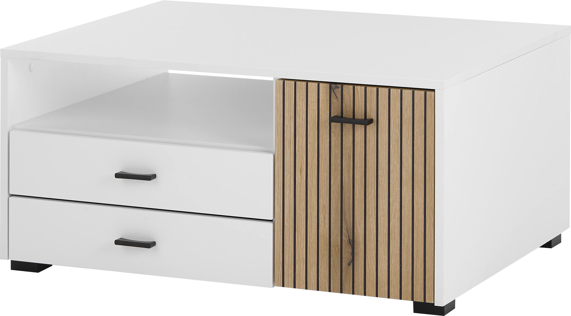 Home affaire Couchtisch "Hudson" in moderner Trendfarbe, Griffe aus Metall (Schwarz), Breite 90 cm