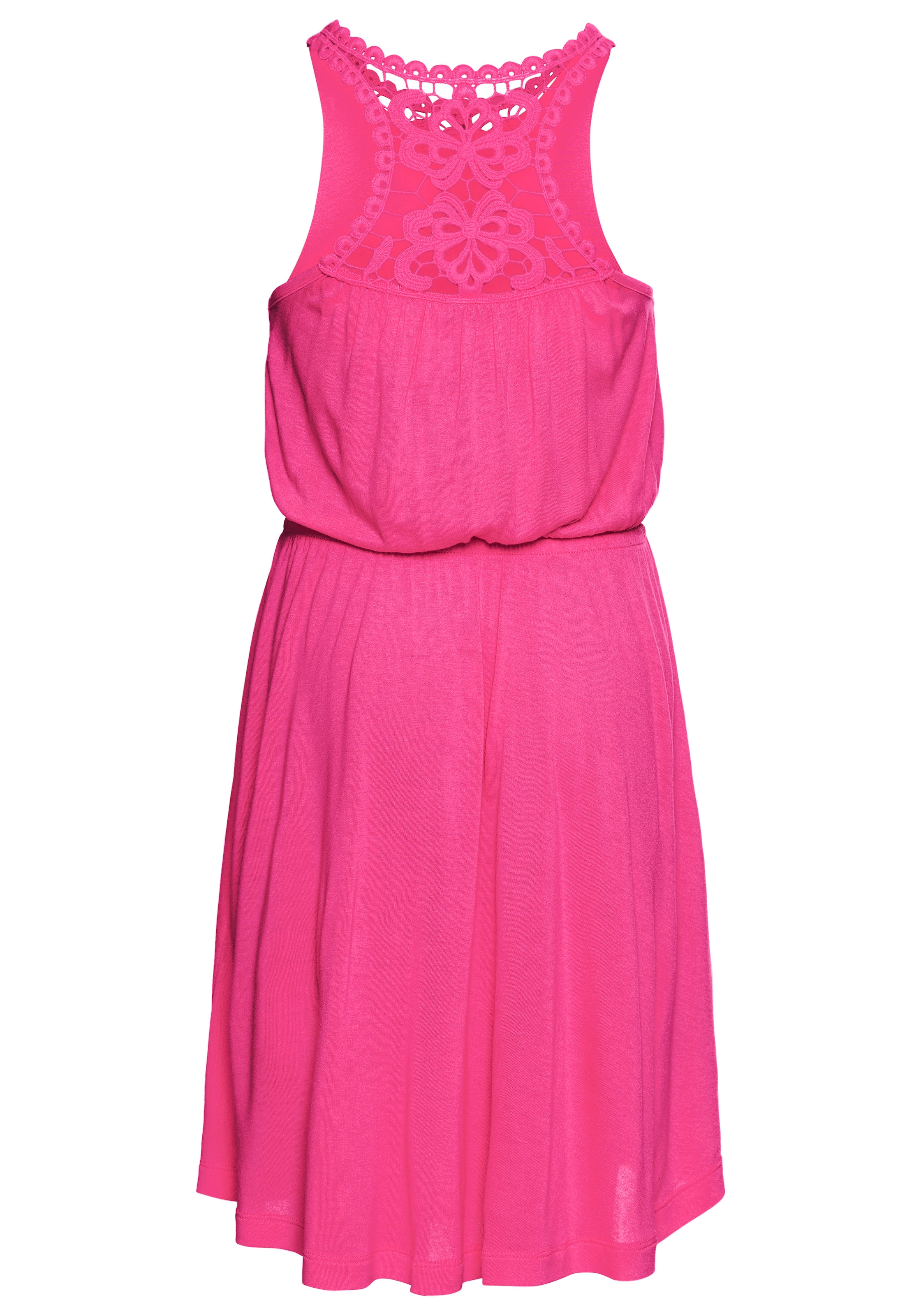 KIDSWORLD Jerseykleid »mit aufwendiger Spitze im Rücken«, Weich fallendes Viskosekleid