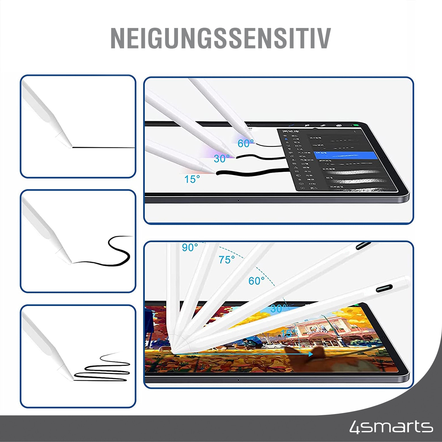 4smarts Eingabestift-Adapter »Ersatzspitzen für Apple Pencil (1. Gen. / 2. Gen.) 4 Stk.«