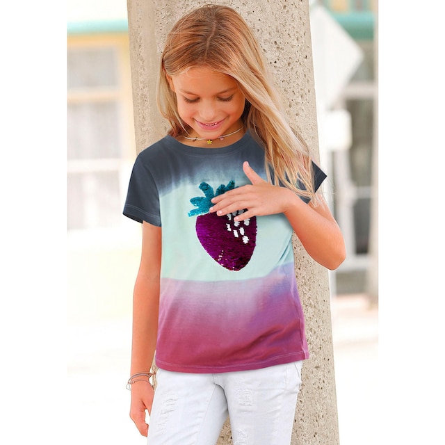 Modische KIDSWORLD T-Shirt, mit Wendepailletten & Farbverlauf ohne  Mindestbestellwert bestellen