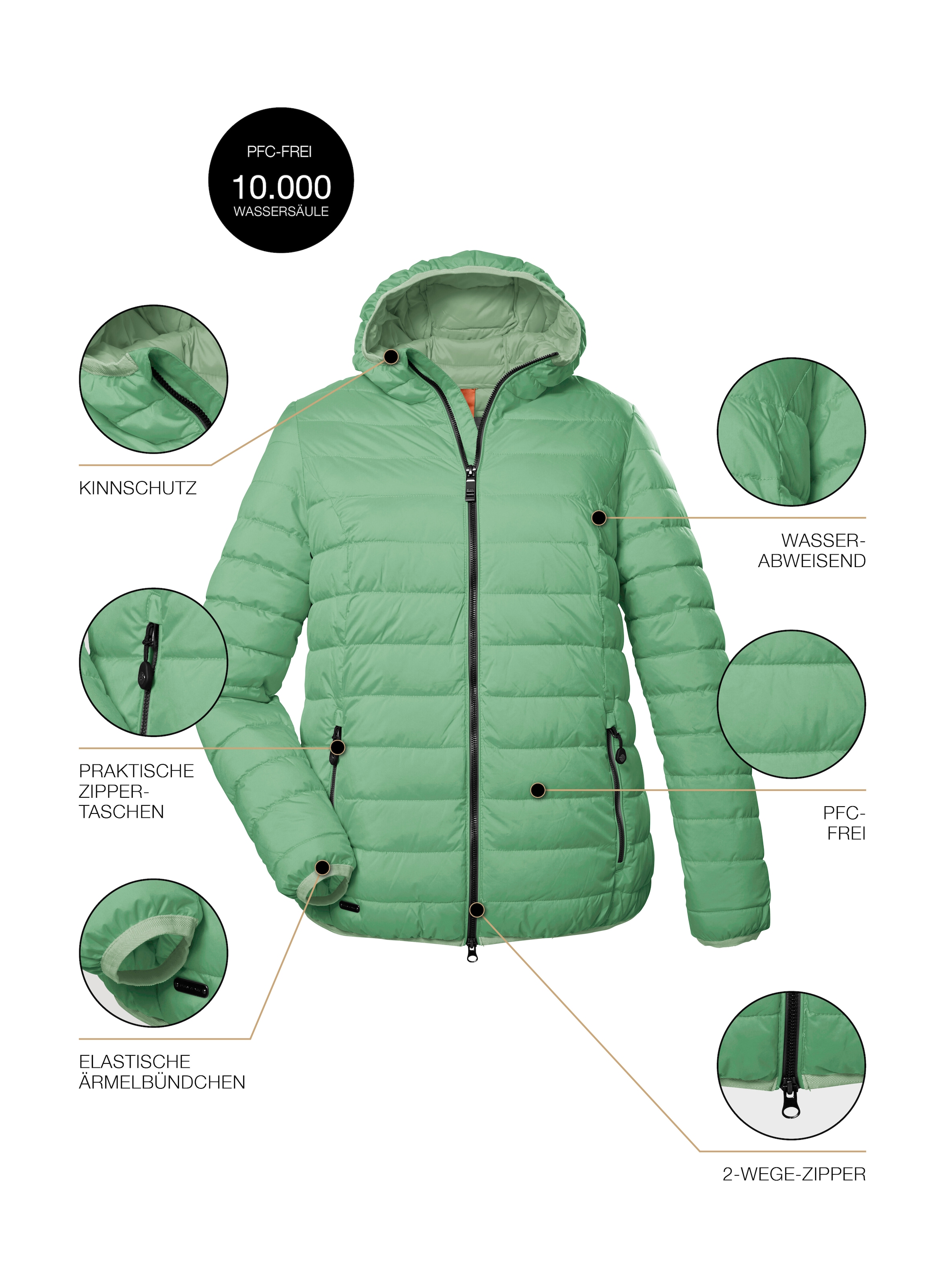 STOY Steppjacke »STS 3 WMN QLTD JCKT«, atmungsaktive, wasserabweisende Damen Steppjacke in grossen Grössen