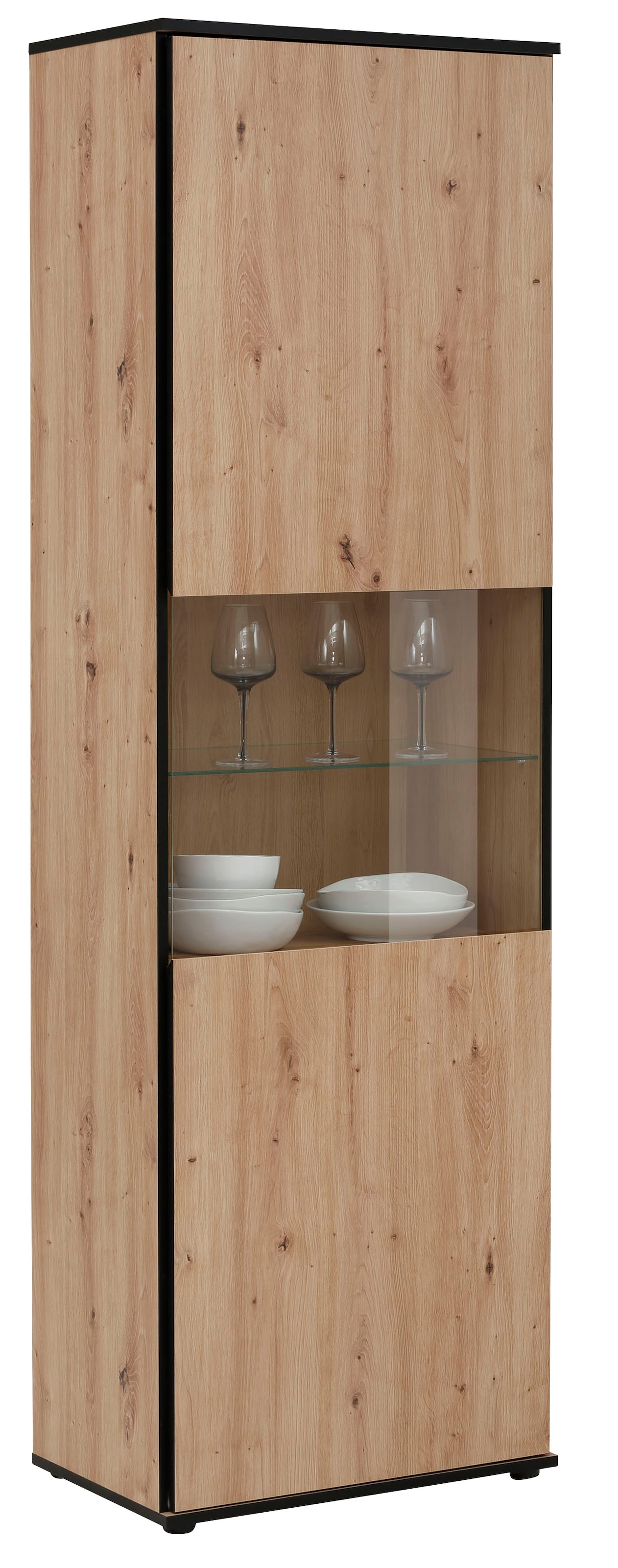 HELA Vitrines »Ariana« mit angeschrägten Griffmulden, Höhe 195 cm