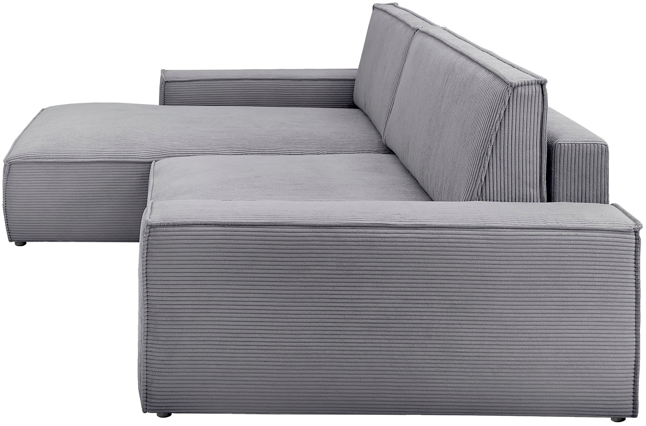 Home affaire Ecksofa »NEU: SHERWOODL XXL 284, Big-Sofa L-Form, tiefe Sitzfläche 95 cm, Cord,«, Leinenoptik, Recamiere rechts/links, auch als Schlafsofa stellbar