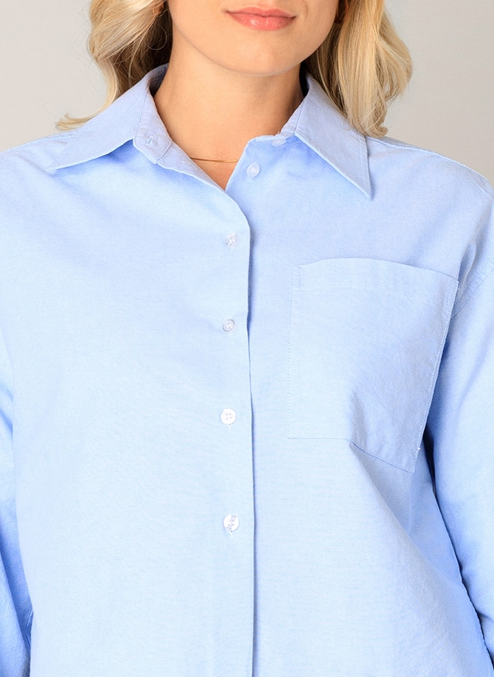 Base Level Blouse chemise »Bea« kurz, mit Brusttasche