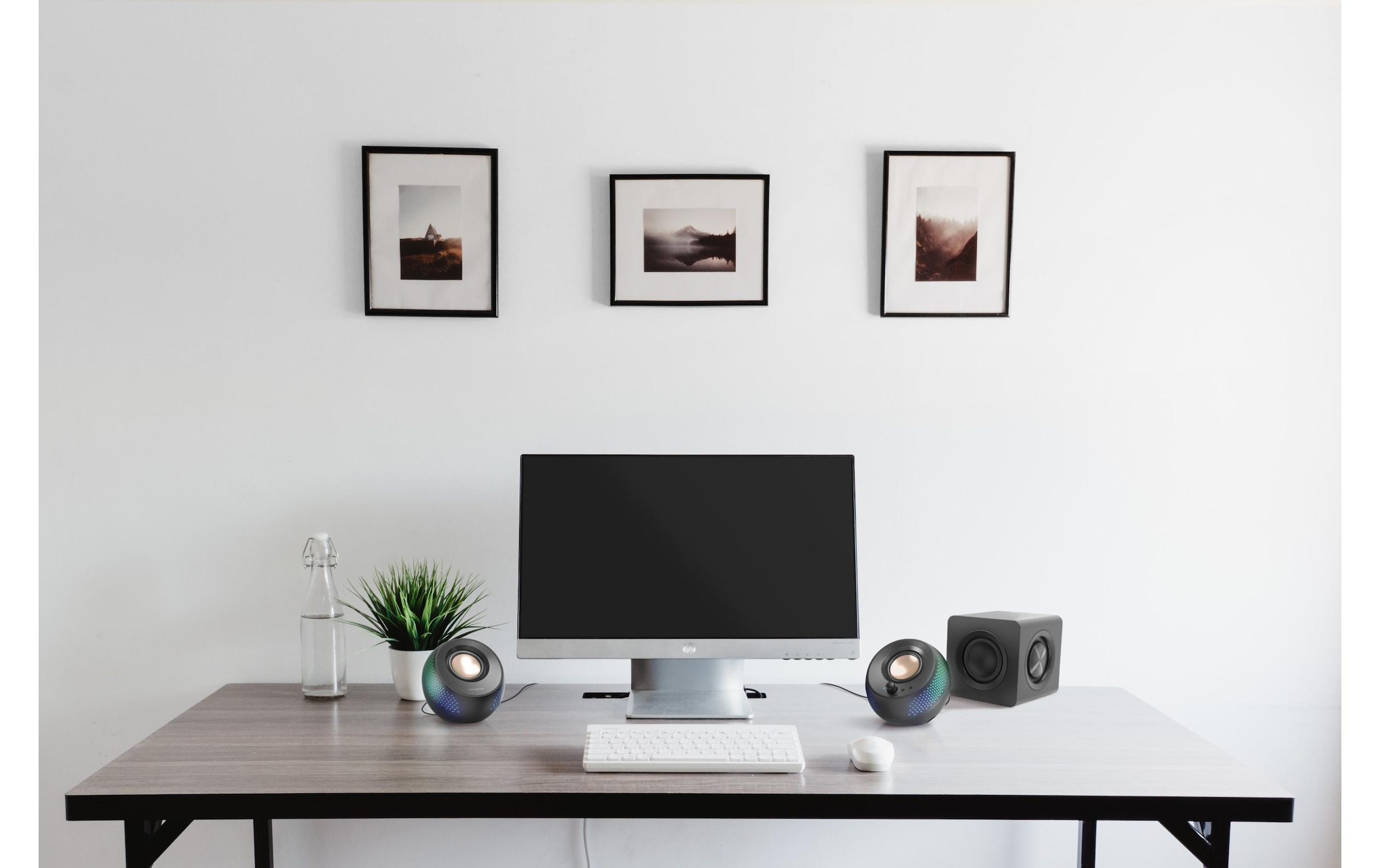 Creative PC-Lautsprecher »Pebble X Plus 2.1 USB-C Lautsprecher, Bluetooth 5.3, RGB-Beleuchtung« ( ) kabelloses Streaming, Computerlautsprecher mit Subwoofer