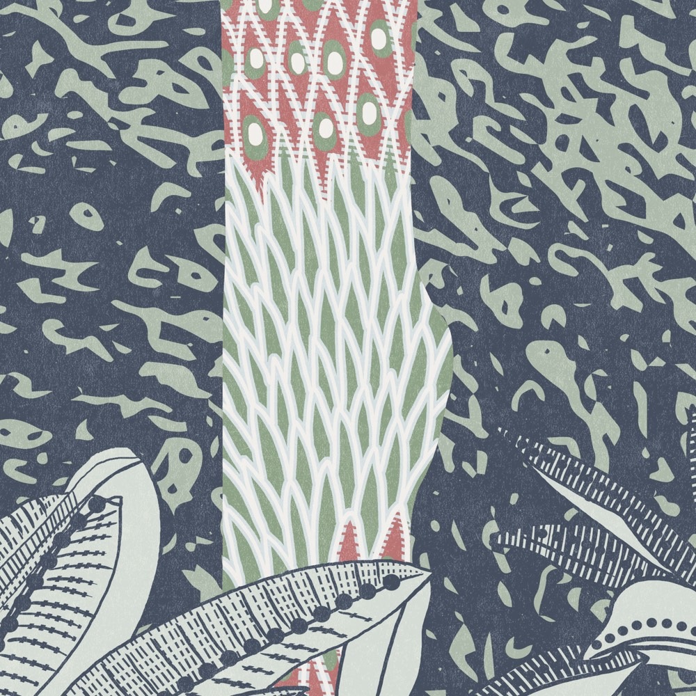 Komar Fototapete »Vlies Fototapete - Patterned Palms - Grösse 400 x 250 cm« Motiv | bedruckt glatt